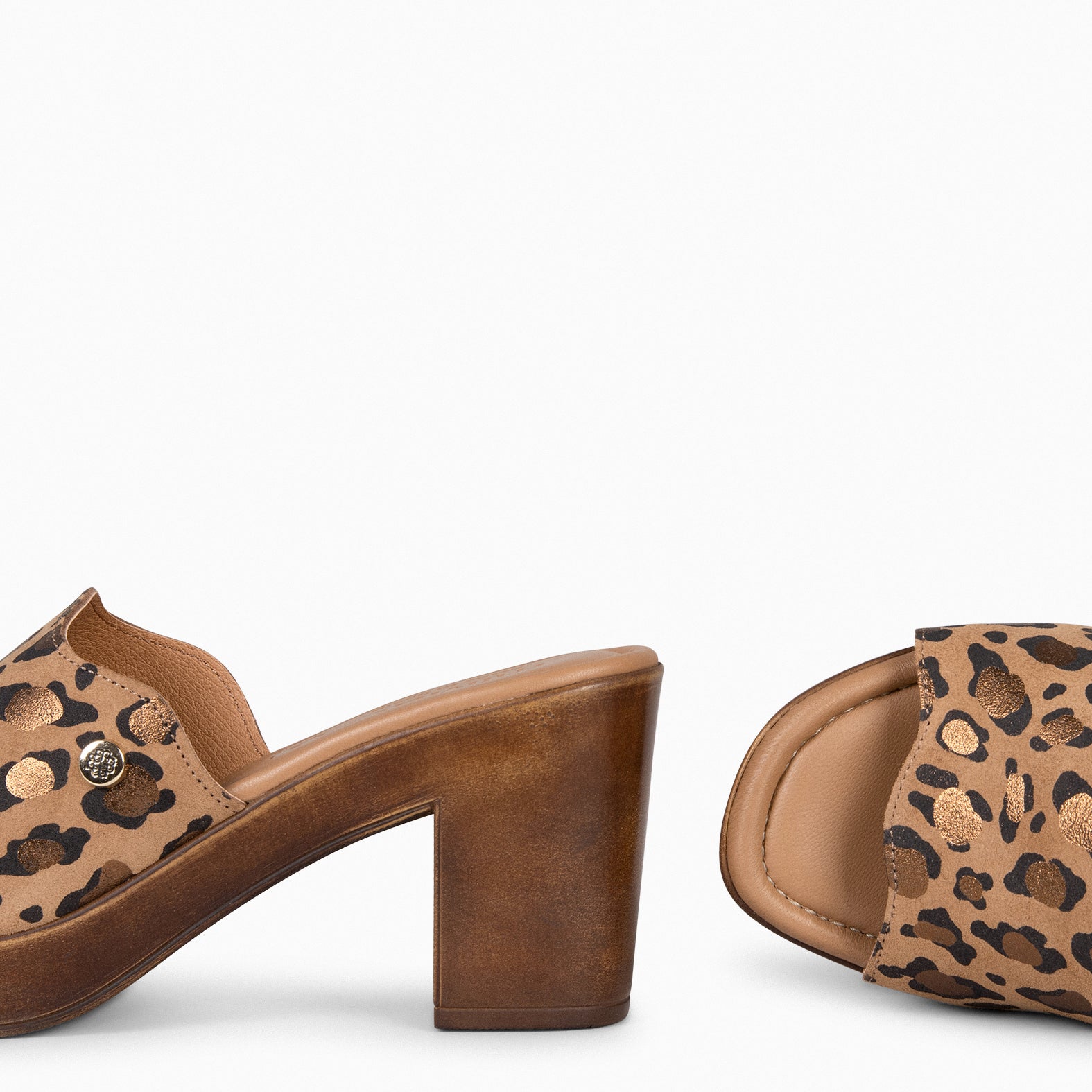 ADELA - Zuecos con tacón LEOPARDO