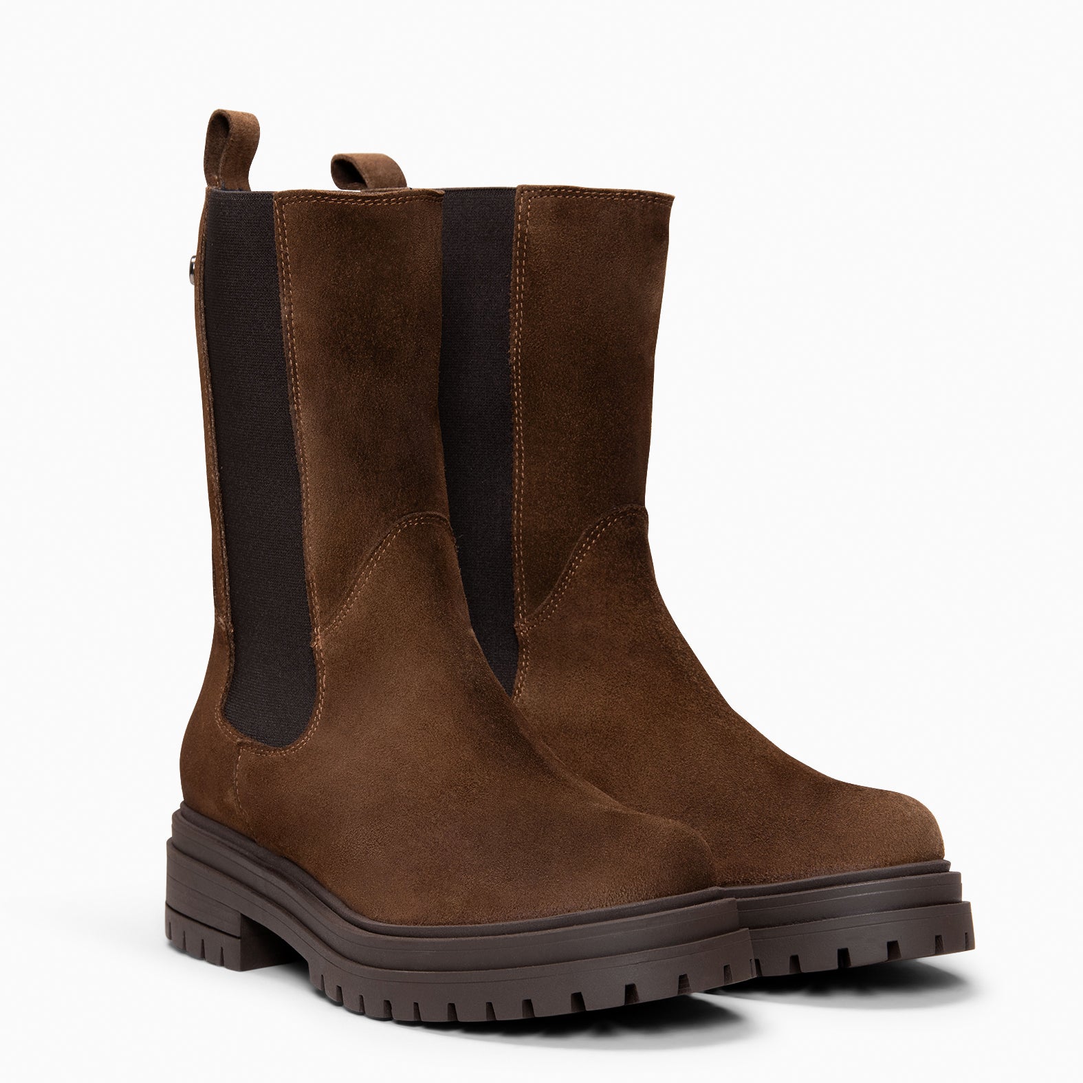 MARTE - Botines Chelsea con suela track MARRON