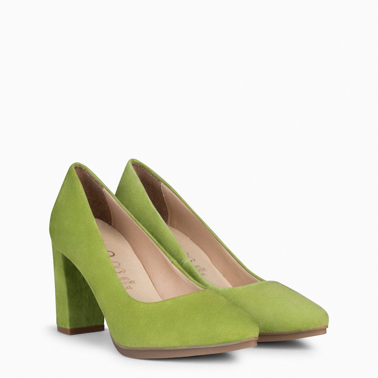 URBAN - Zapatos de tacón alto de ante VERDE PISTACHO
