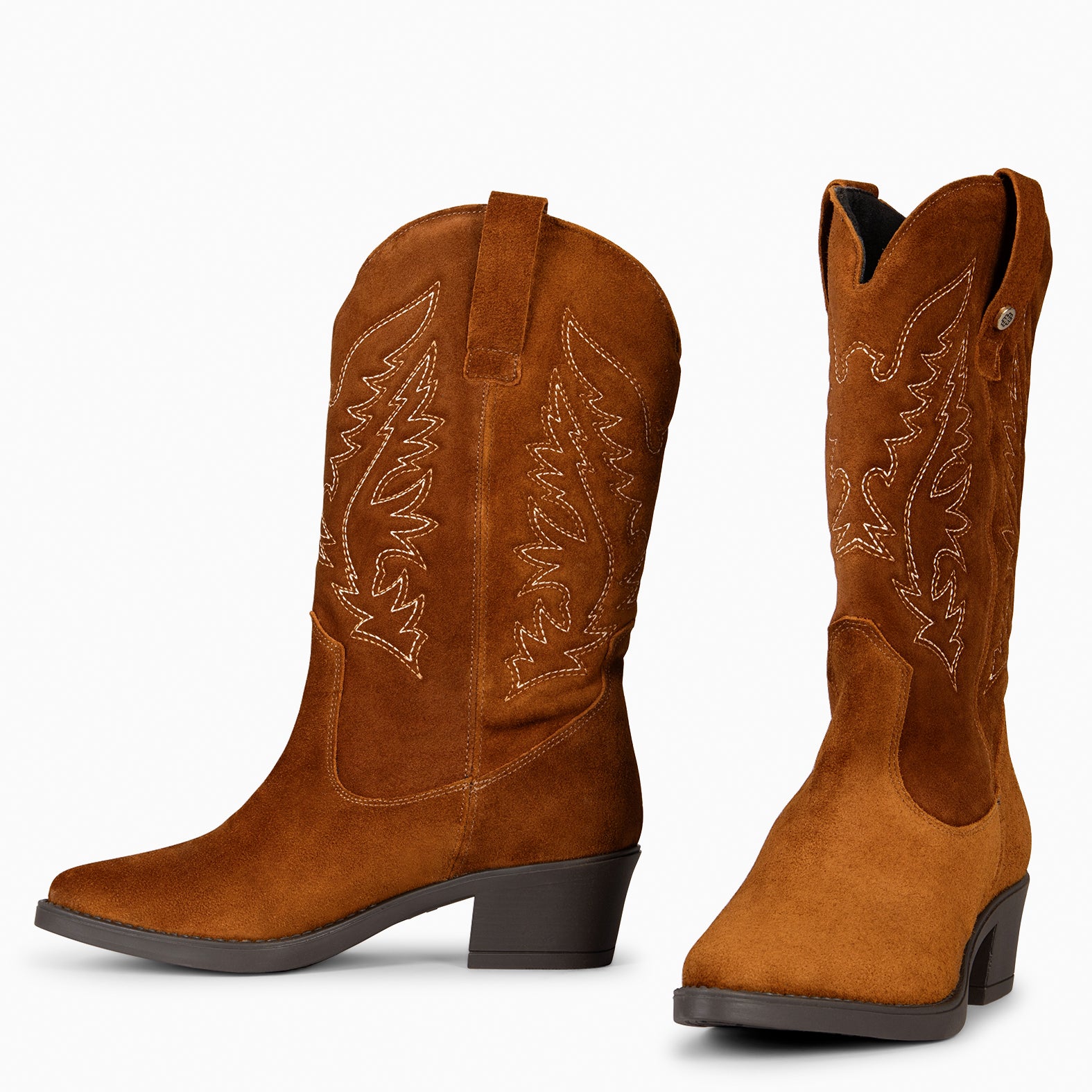 UTAH - Botas Cowboy bordado COÑAC