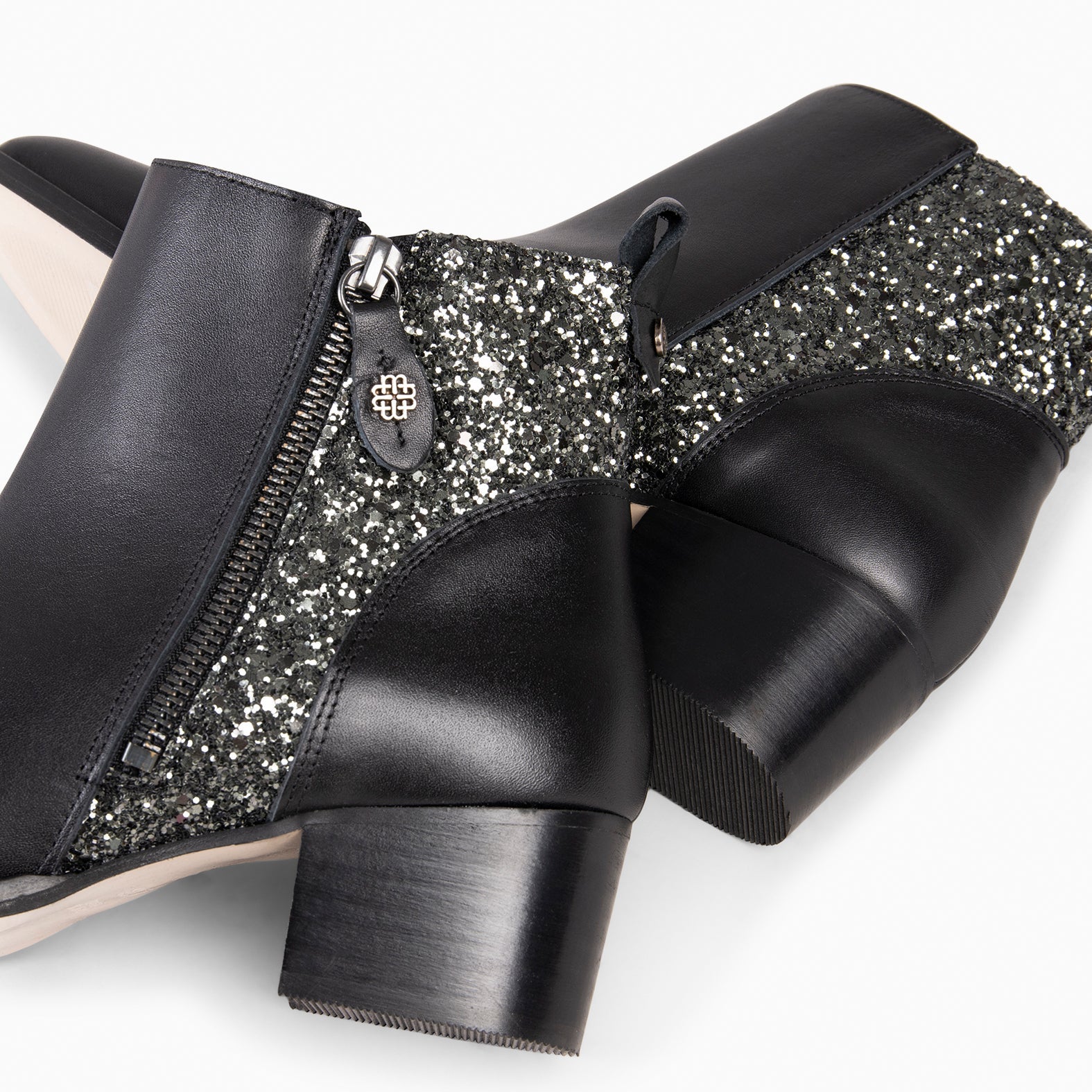 REBECA - Botines de tacón NEGRO GLITTER