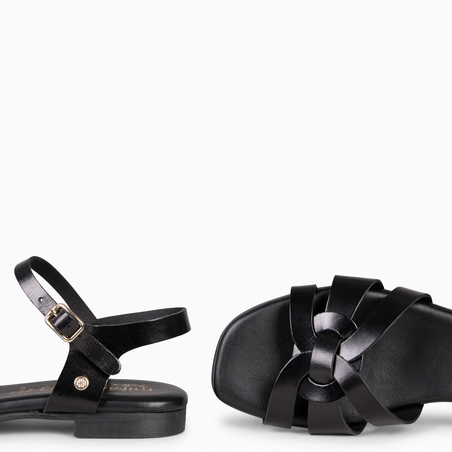 LIVIA - Sandalias planas elegantes NEGRO