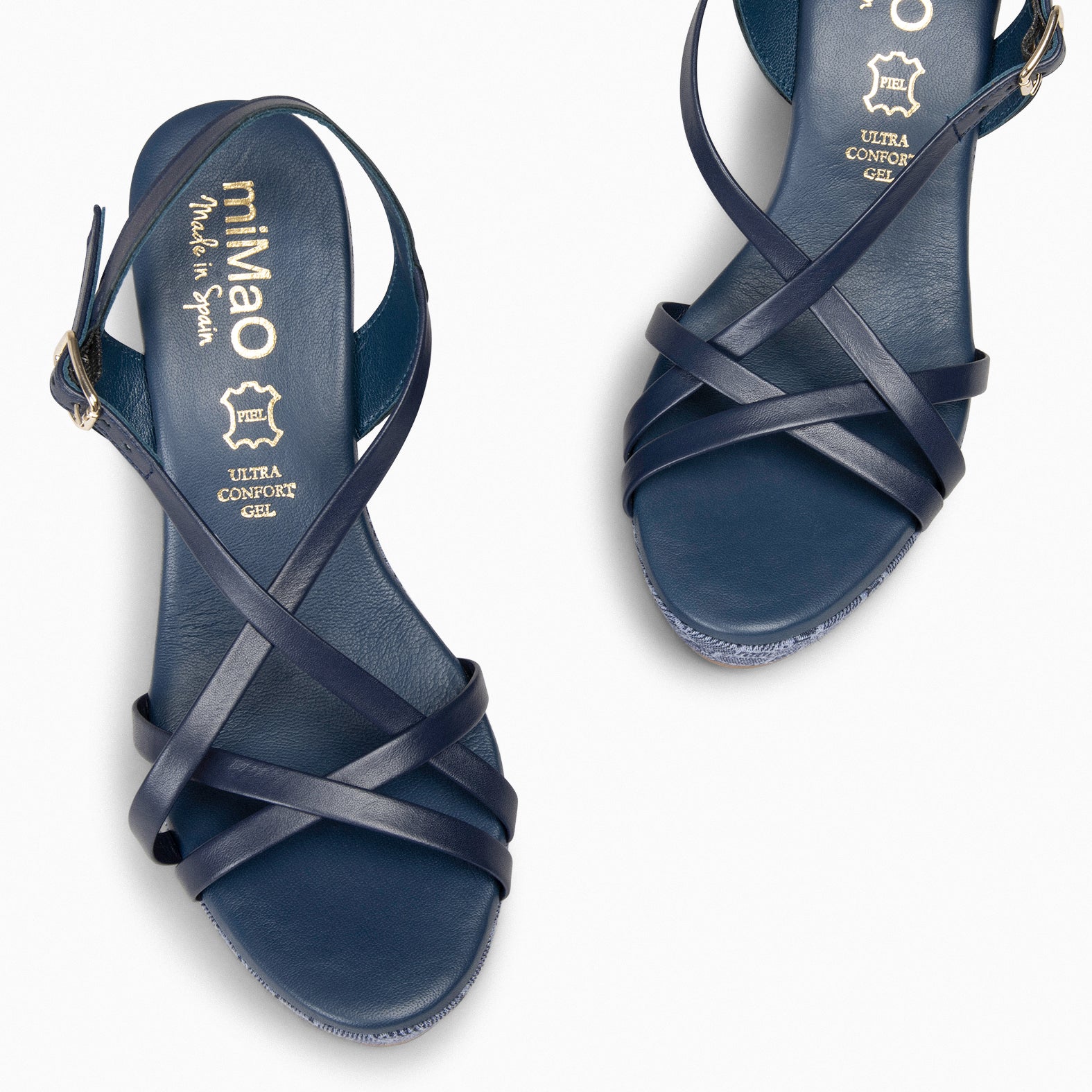 VALENTINA - Sandalias cuña MARINO