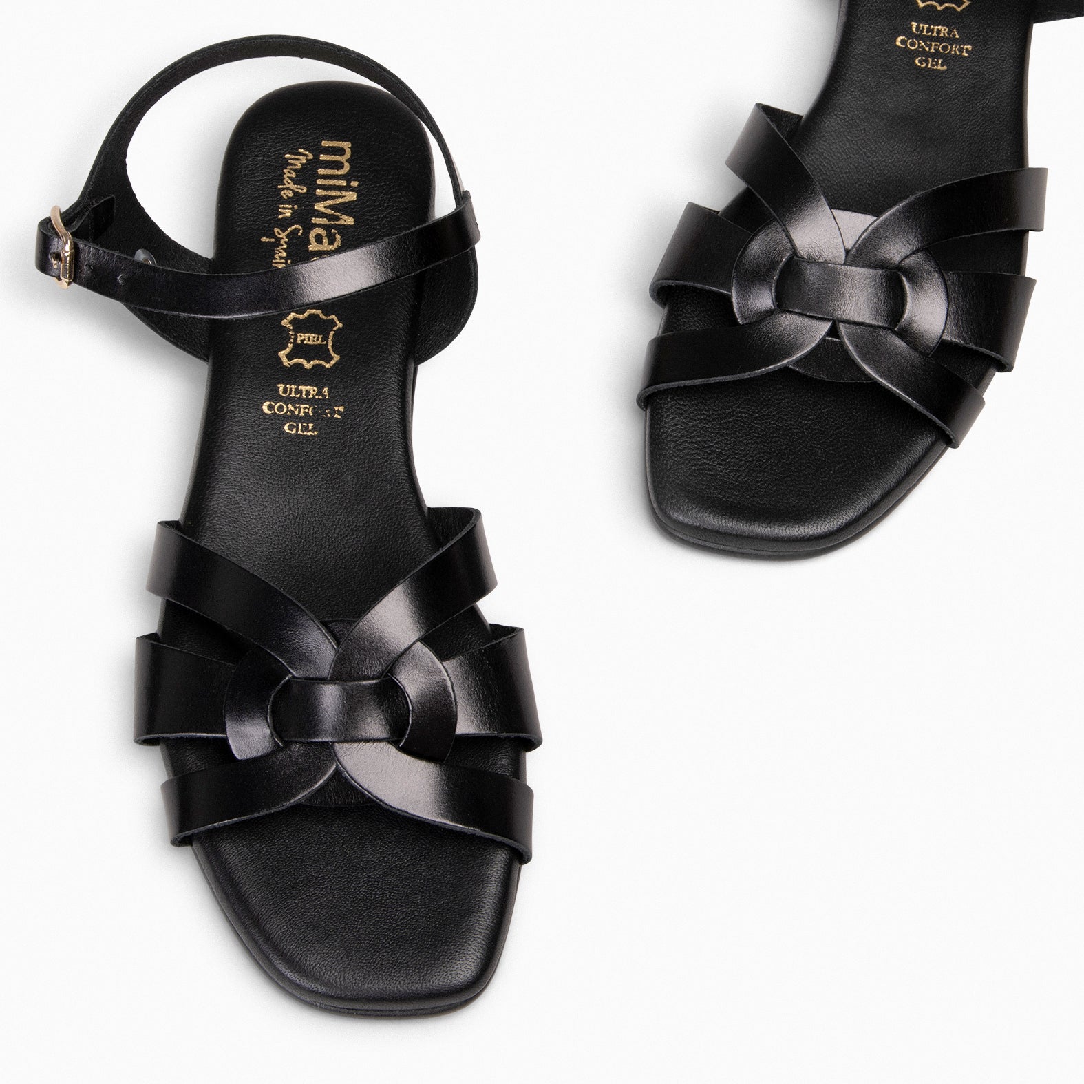 LIVIA - Sandalias planas elegantes NEGRO