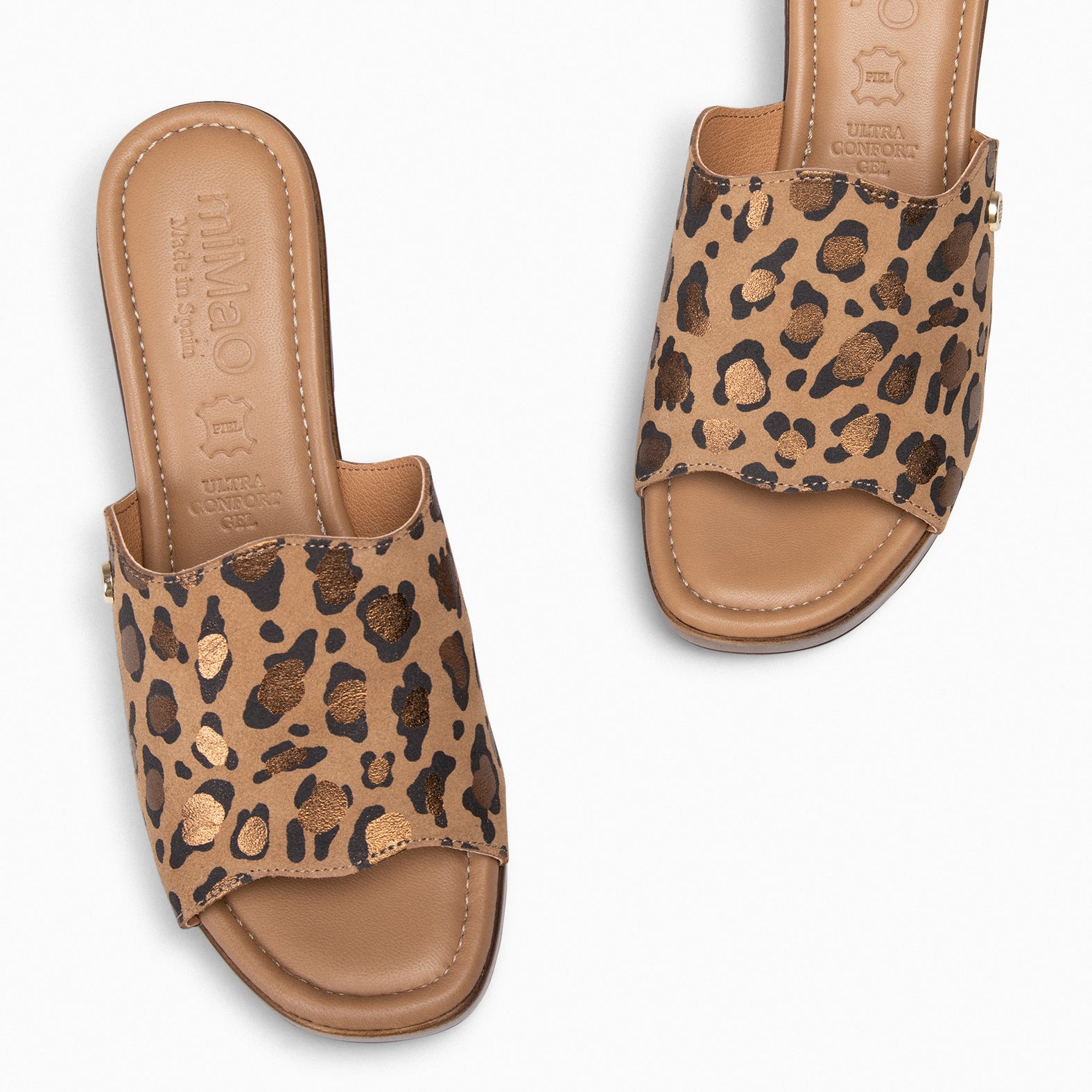 ADELA - Zuecos con tacón LEOPARDO