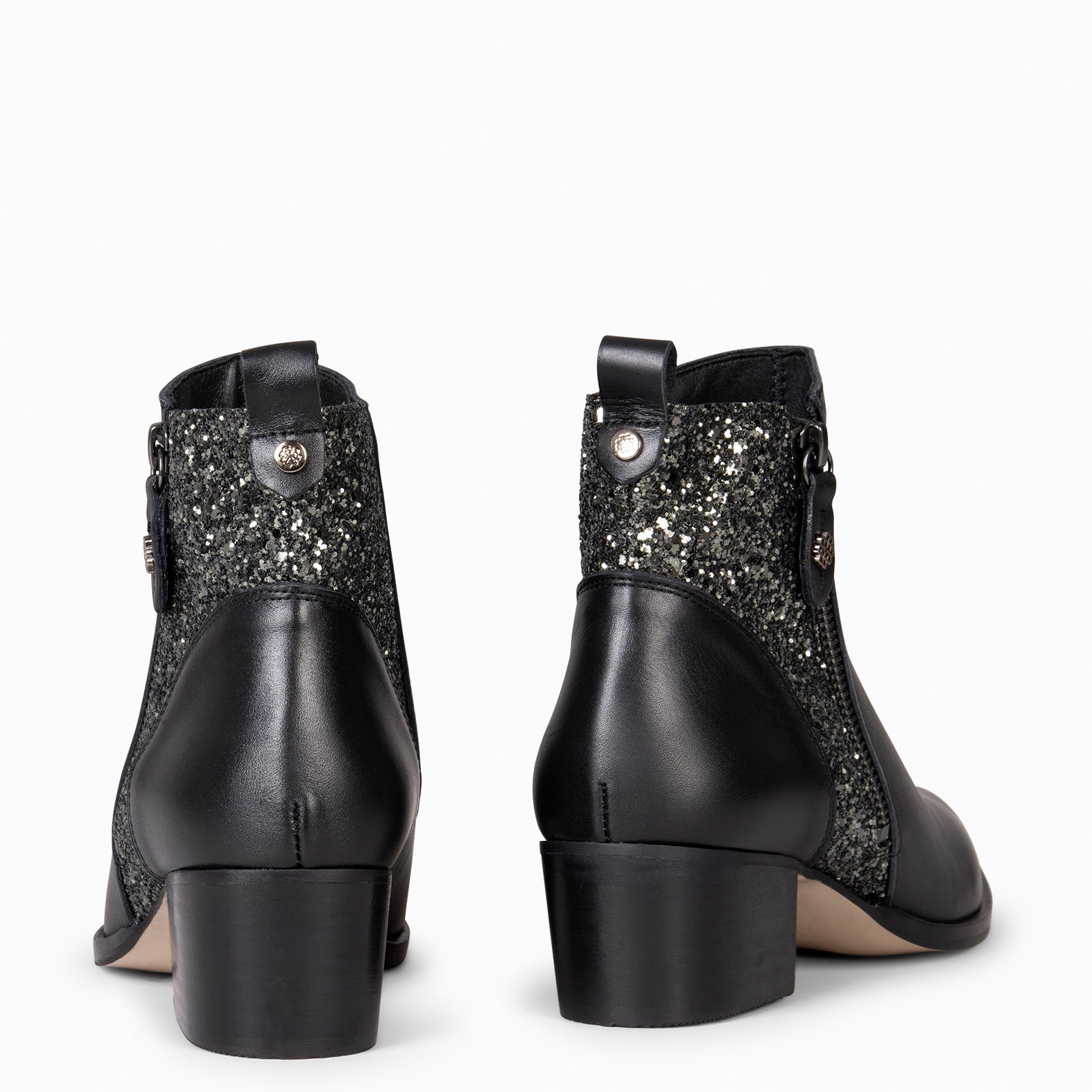 REBECA - Botines de tacón NEGRO GLITTER