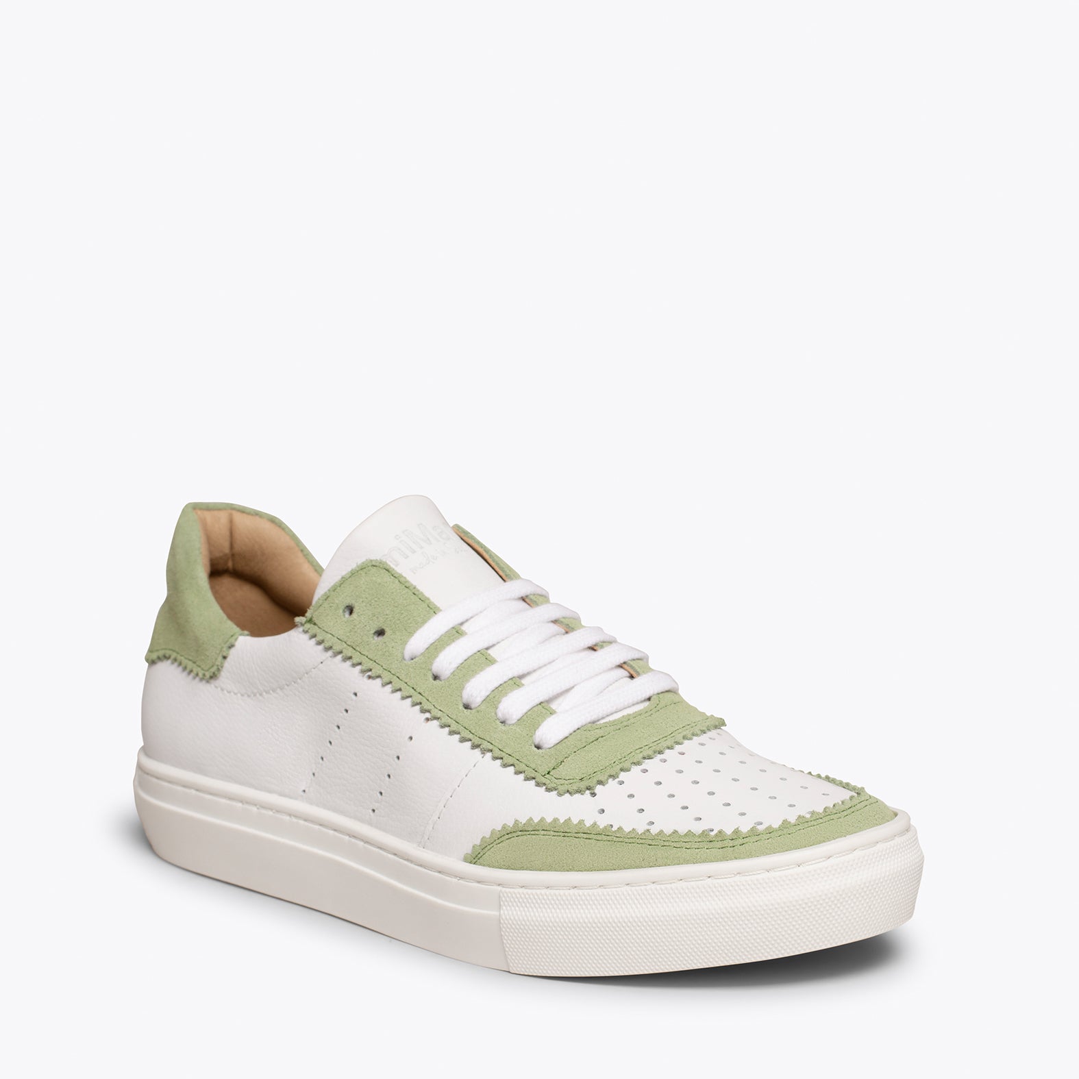 ROLLER  Zapatillas Blancas de mujer con festón VERDE