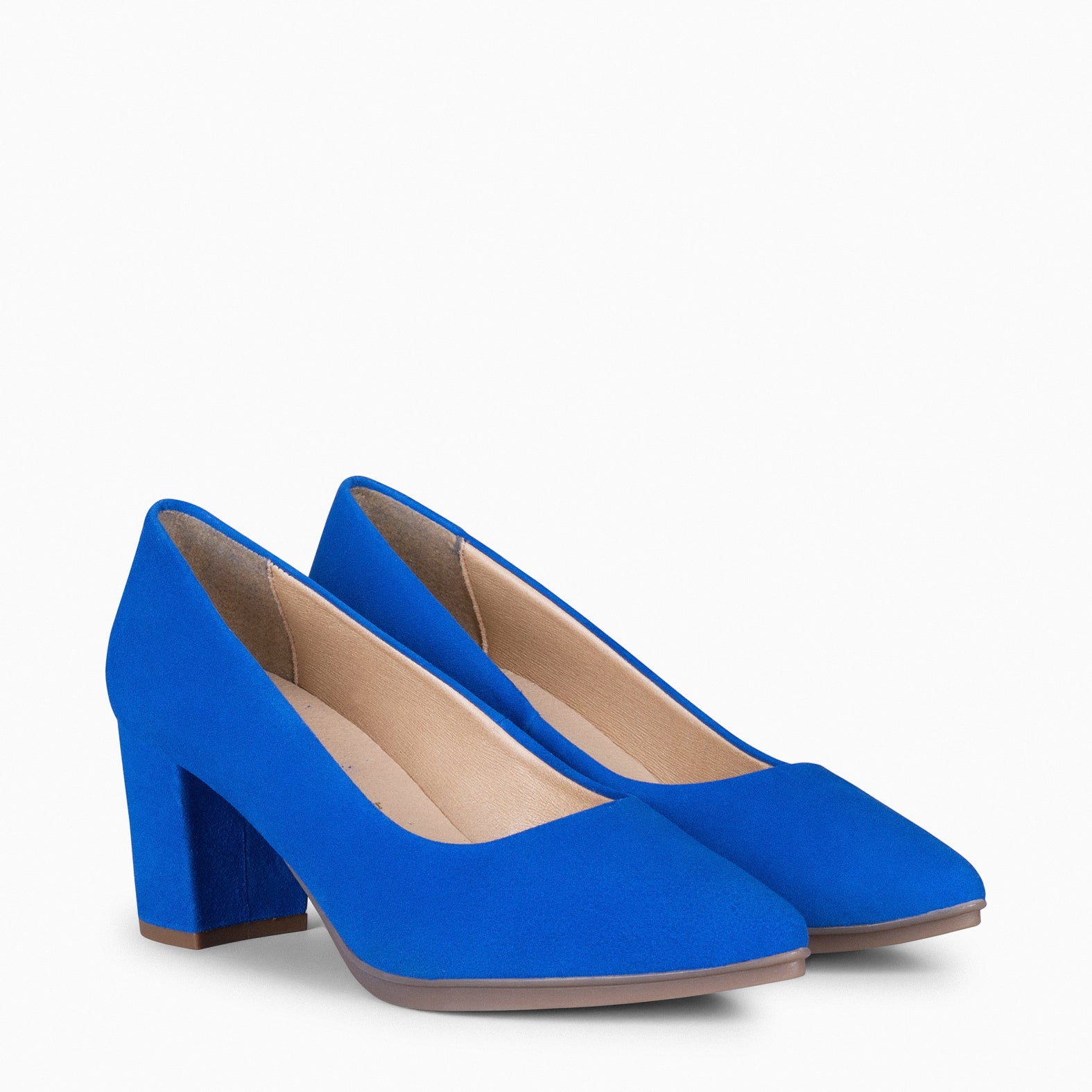 URBAN S - Zapato de tacón medio ante AZUL ELÉCTRICO