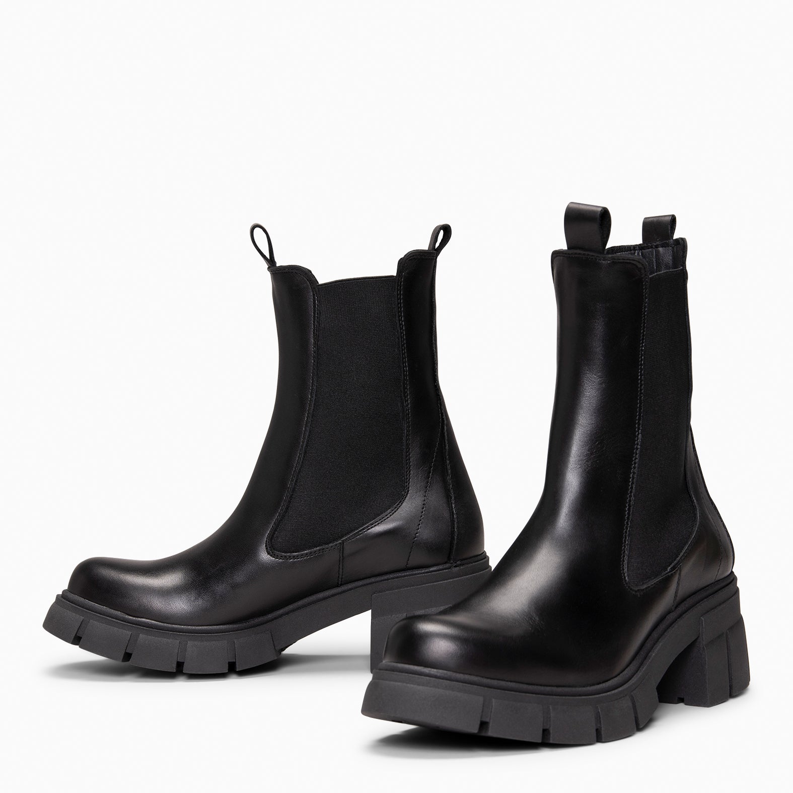LUCIA - Botines Chelsea con plataforma NEGRO