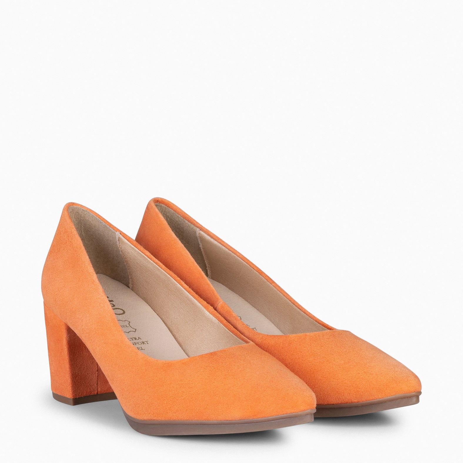 URBAN S - Zapato de tacón medio de ante NARANJA