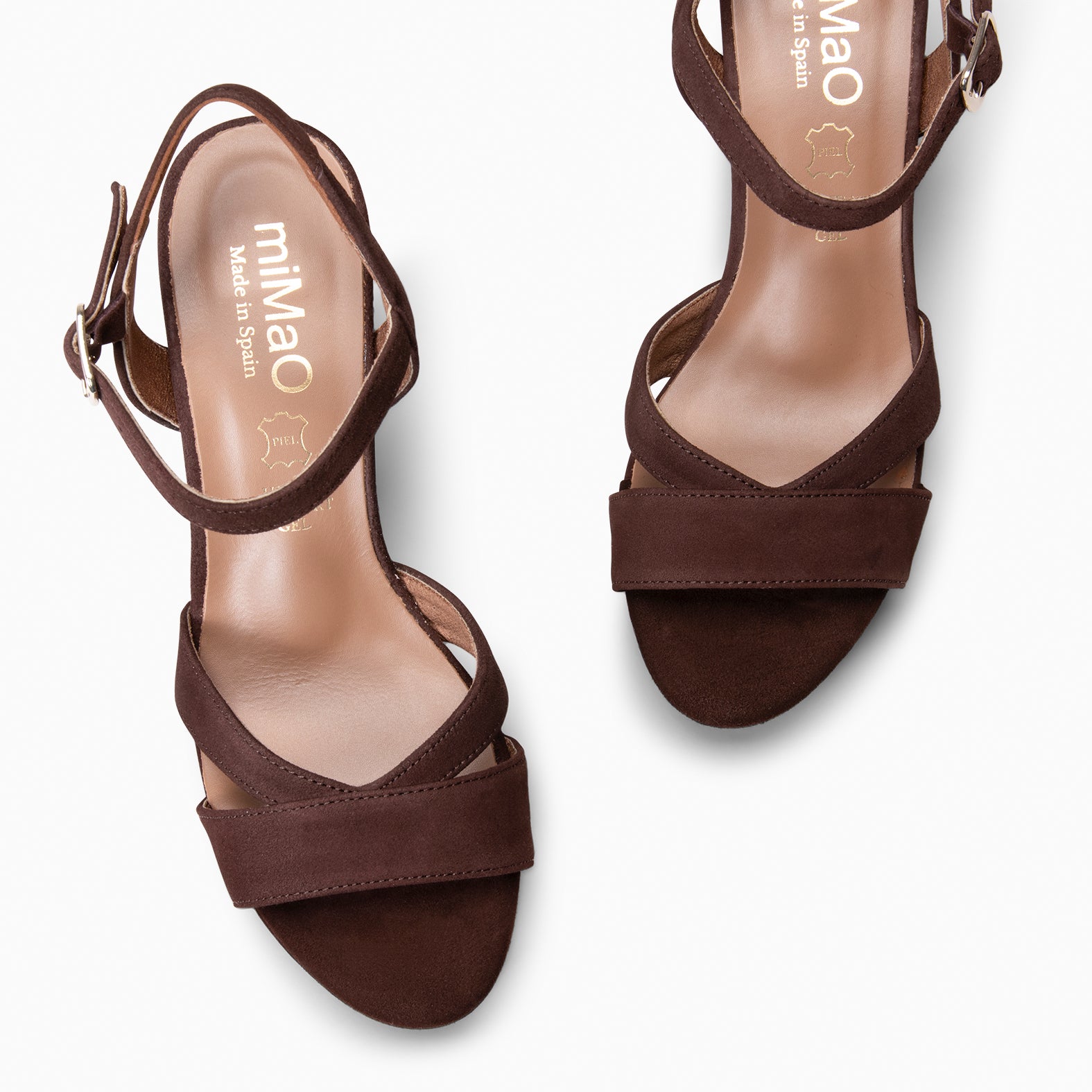 PARIS – Sandalias de fiesta con tacón alto y plataforma MARRON