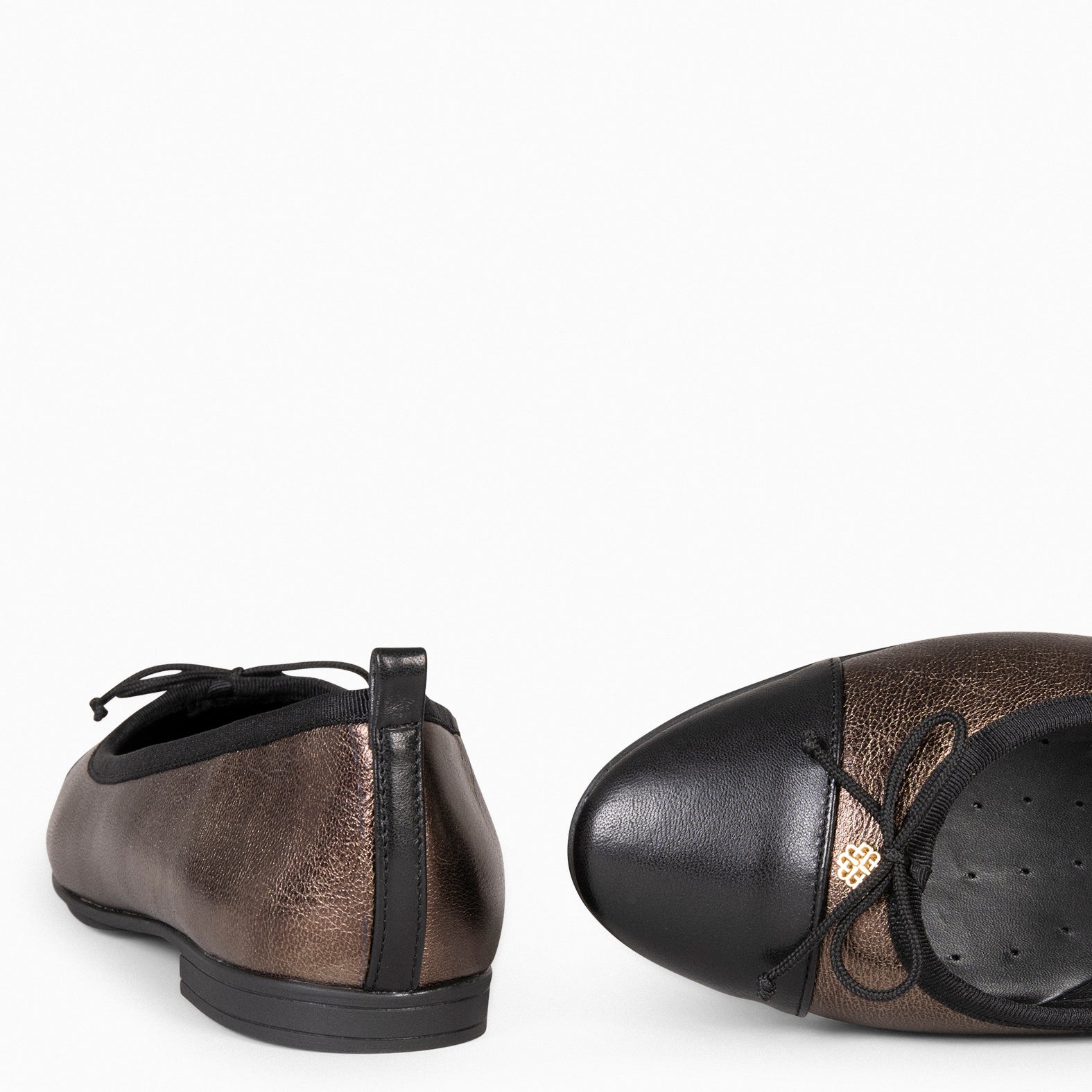 NICOLLE – Bailarina plana con puntera BRONCE