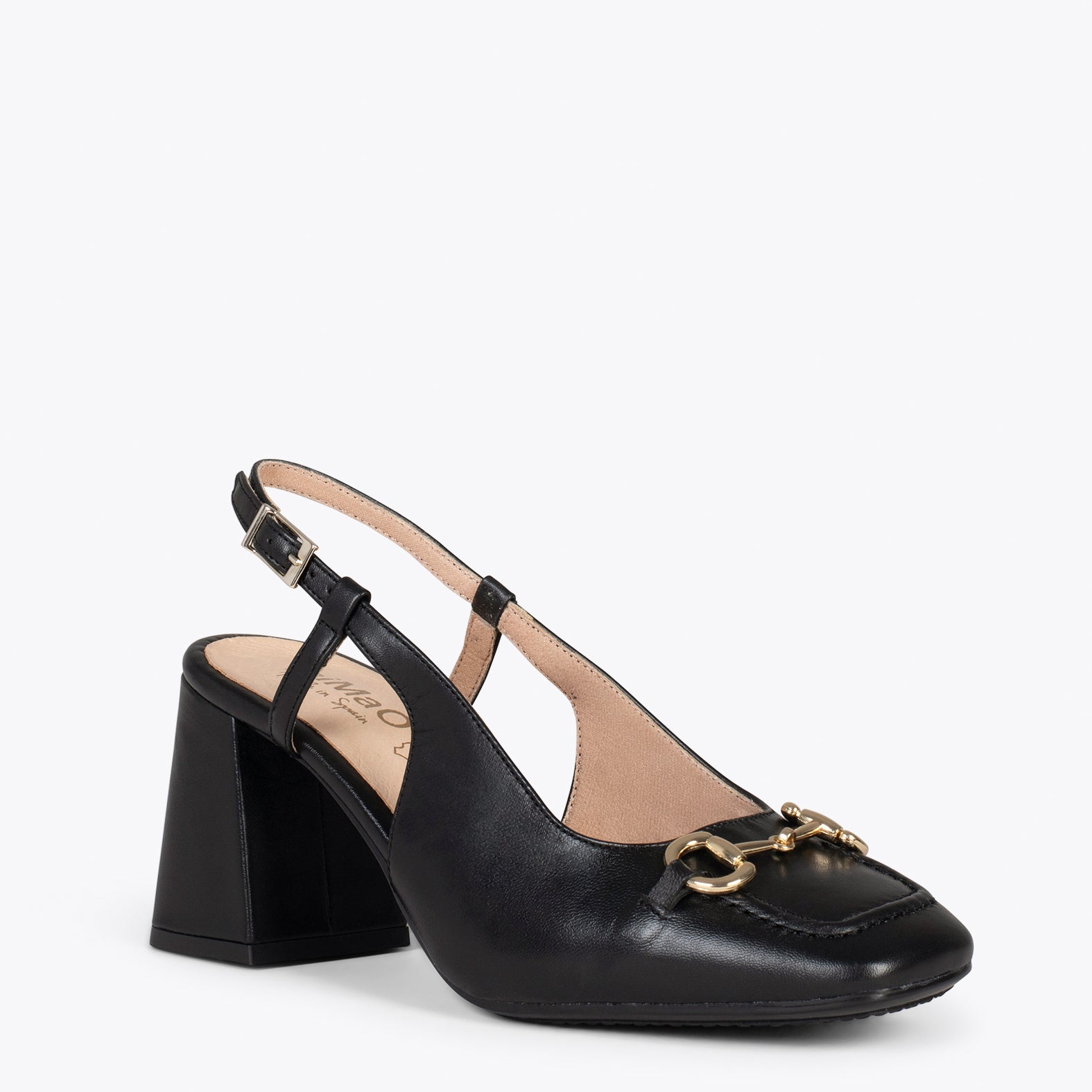 MIA DESTALONADO – Zapatos de tacón ancho destalonado NEGRO