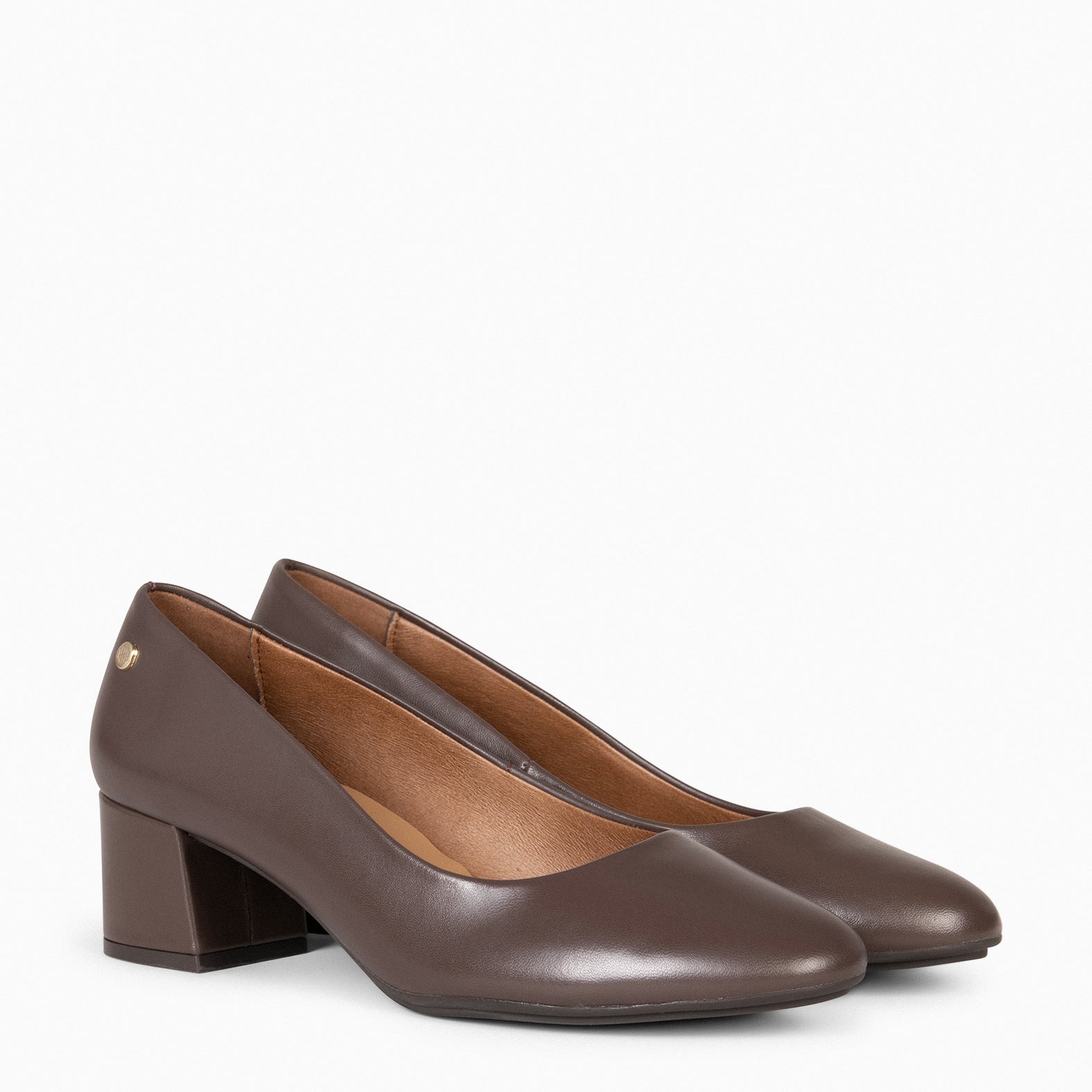 URBAN REDONDO SALÓN - Zapatos de tacón bajo de napa en MARRON