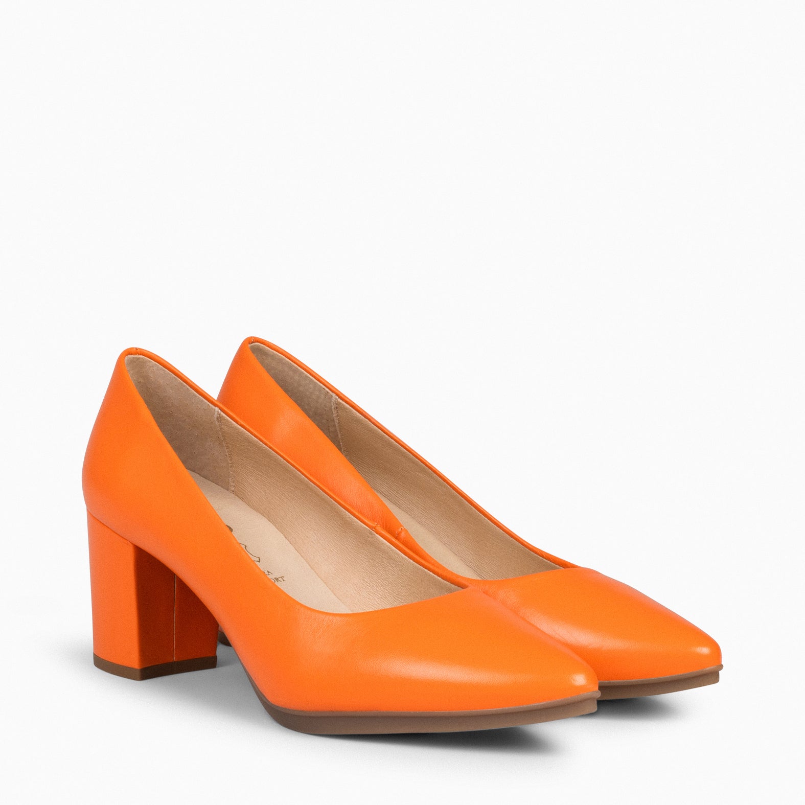 URBAN S SALON - Zapatos de tacón medio de napa NARANJA