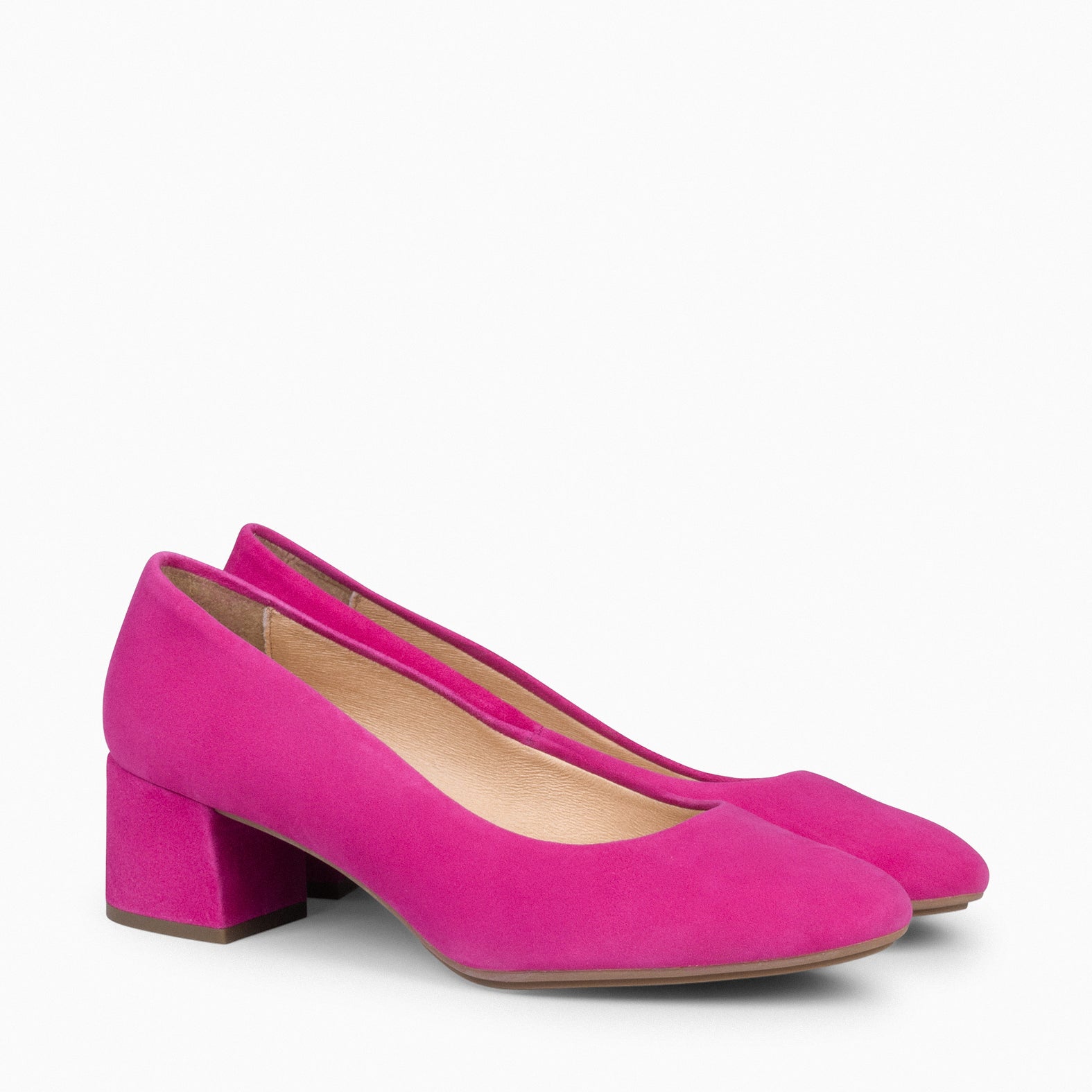 URBAN REDONDO - Zapatos de tacón bajo de ante FUCSIA