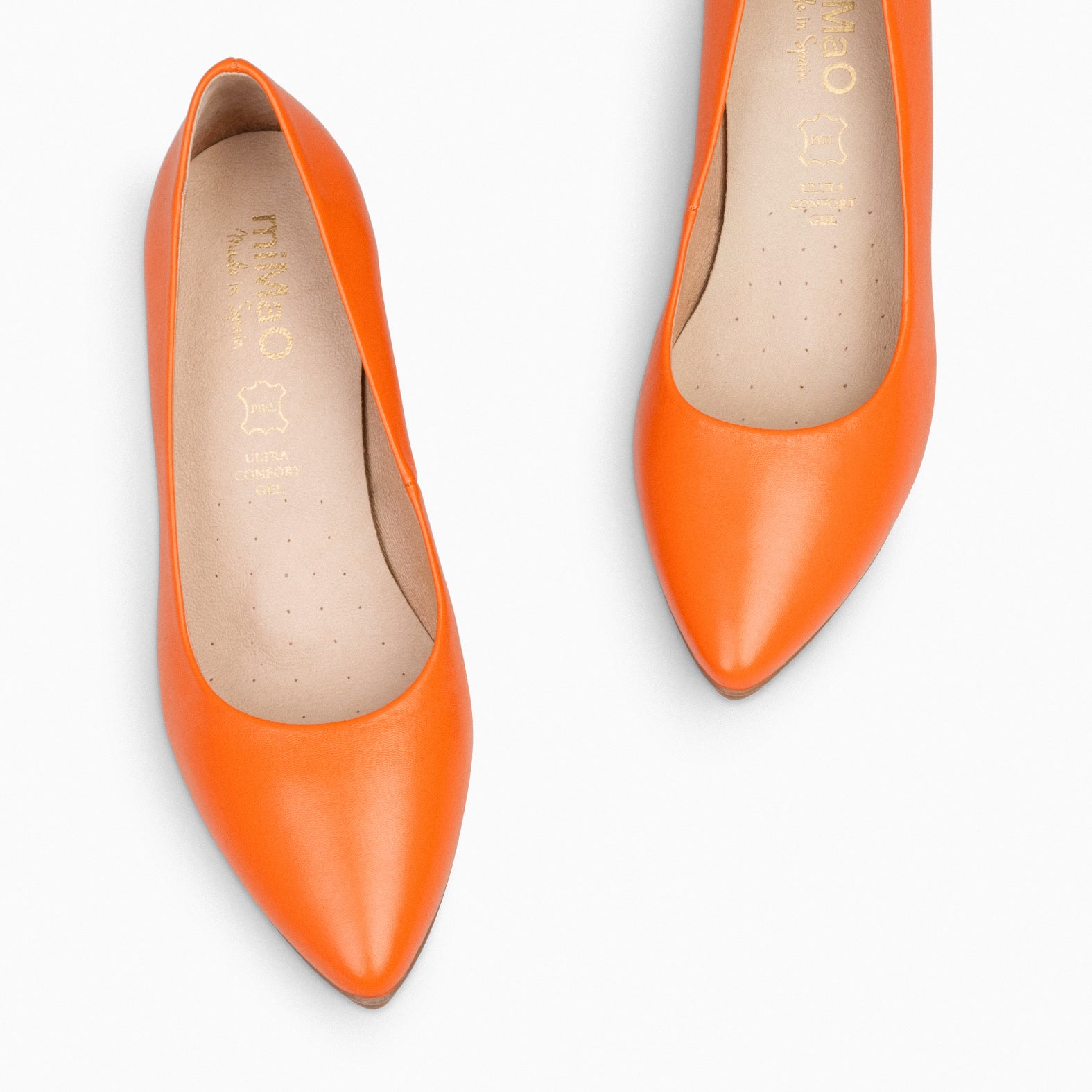 URBAN S SALON - Zapatos de tacón medio de napa NARANJA