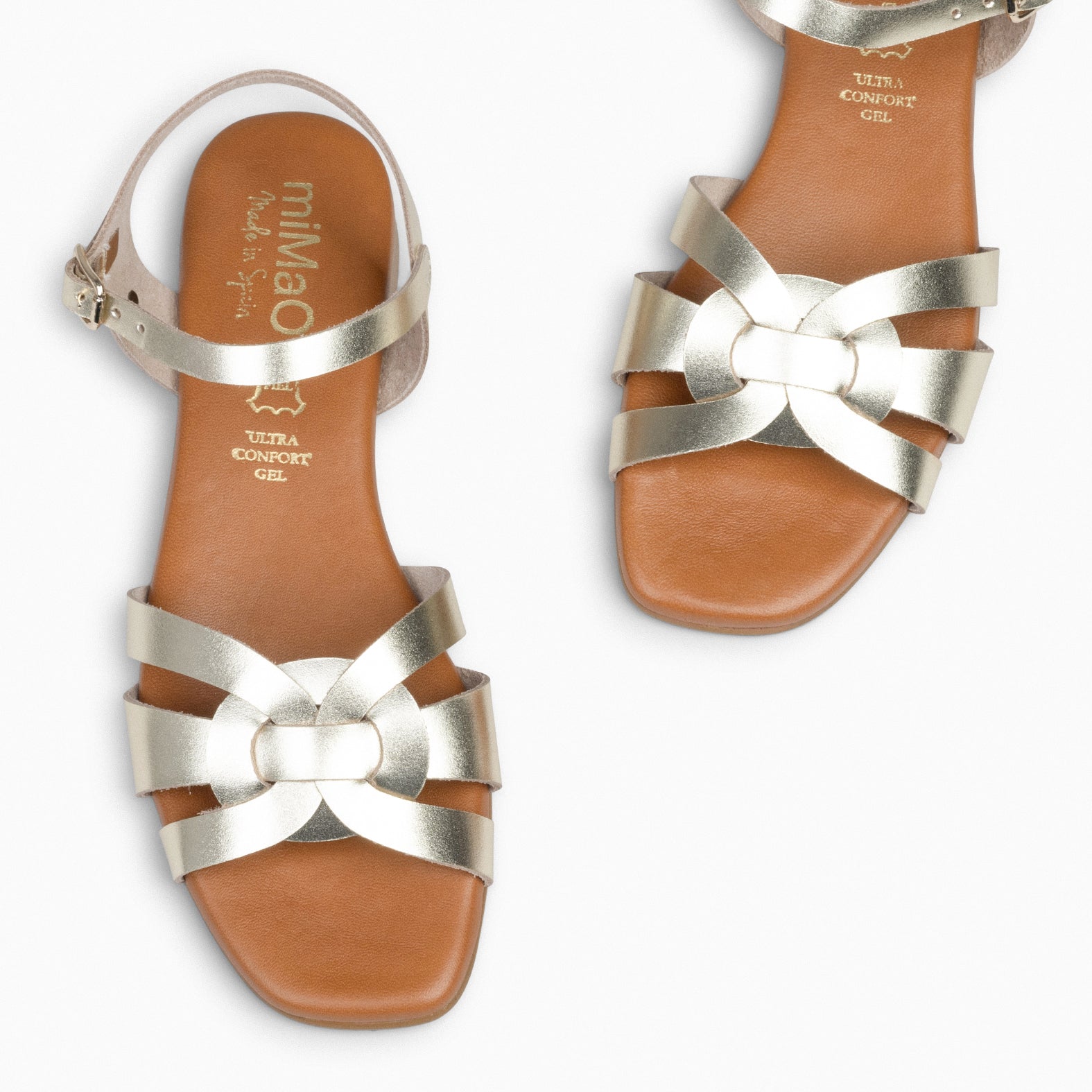 LIVIA - Sandalias planas elegantes PLATINO