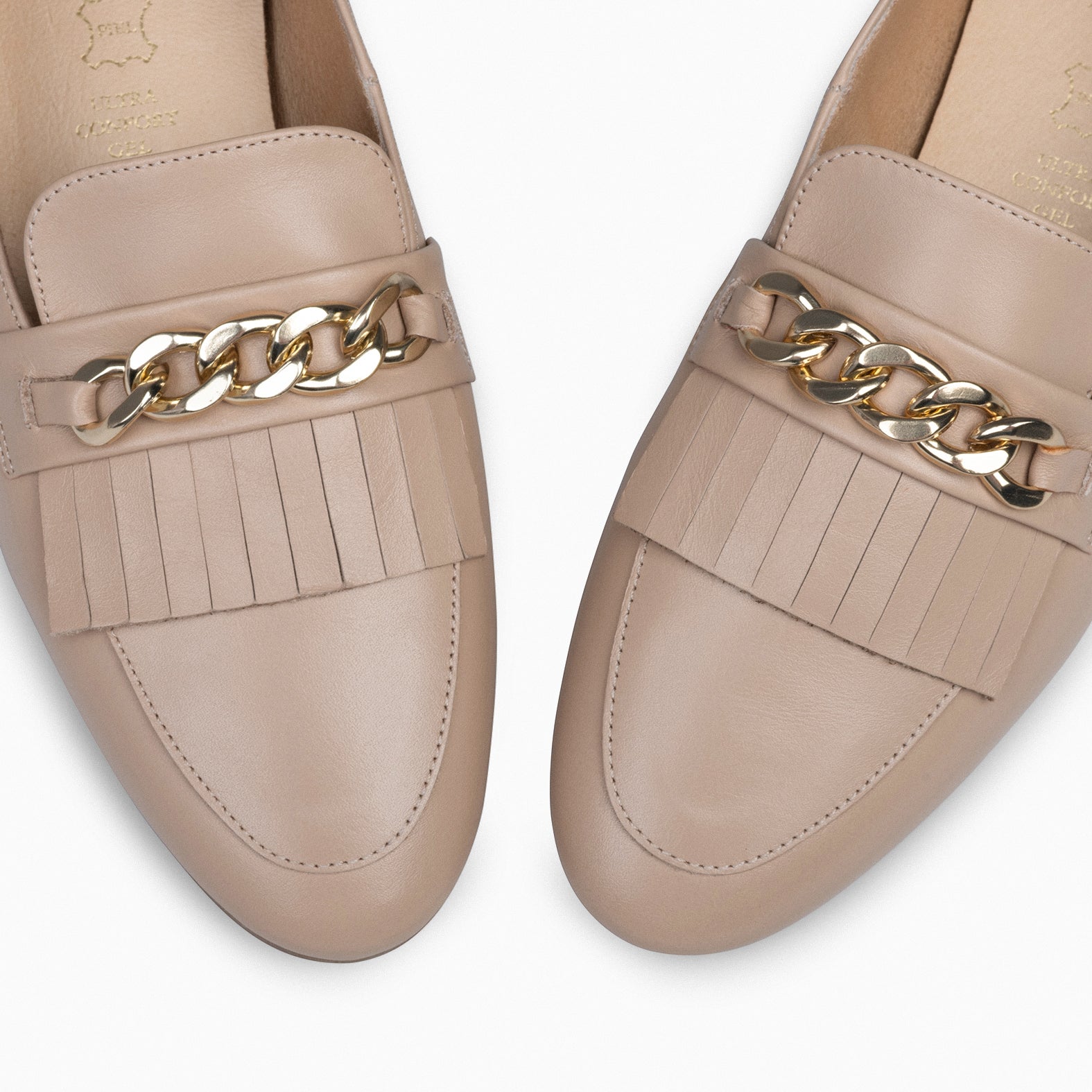 CHAIN - Mocasines elegantes de mujer NUDE