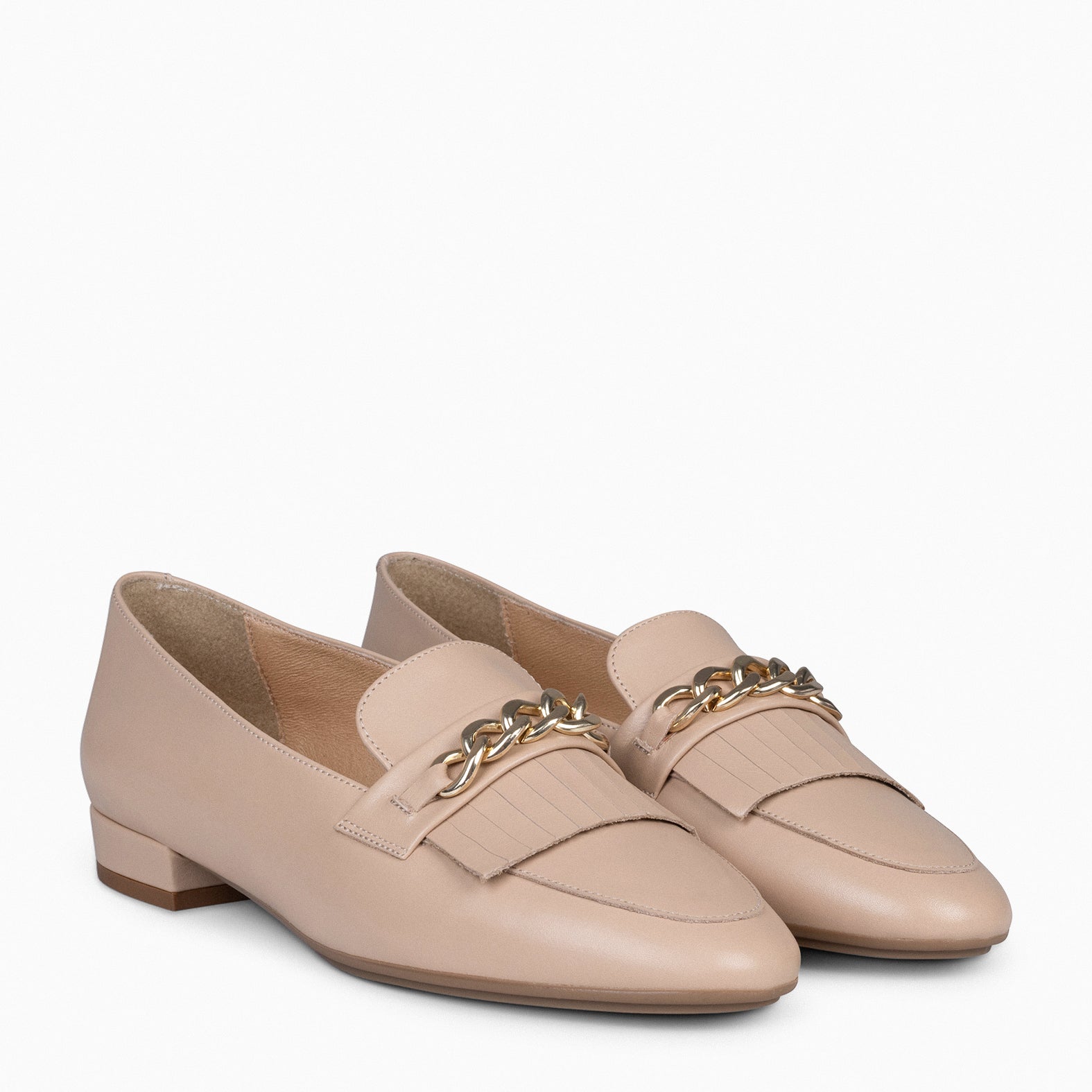 CHAIN - Mocasines elegantes de mujer NUDE