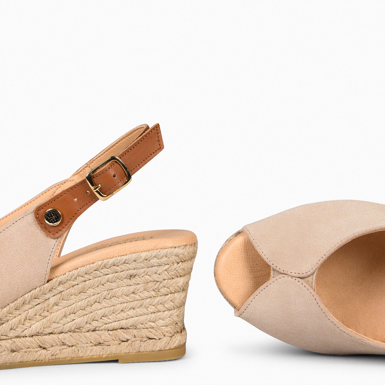 PETRA - Cuñas de esparto con plataforma BEIGE
