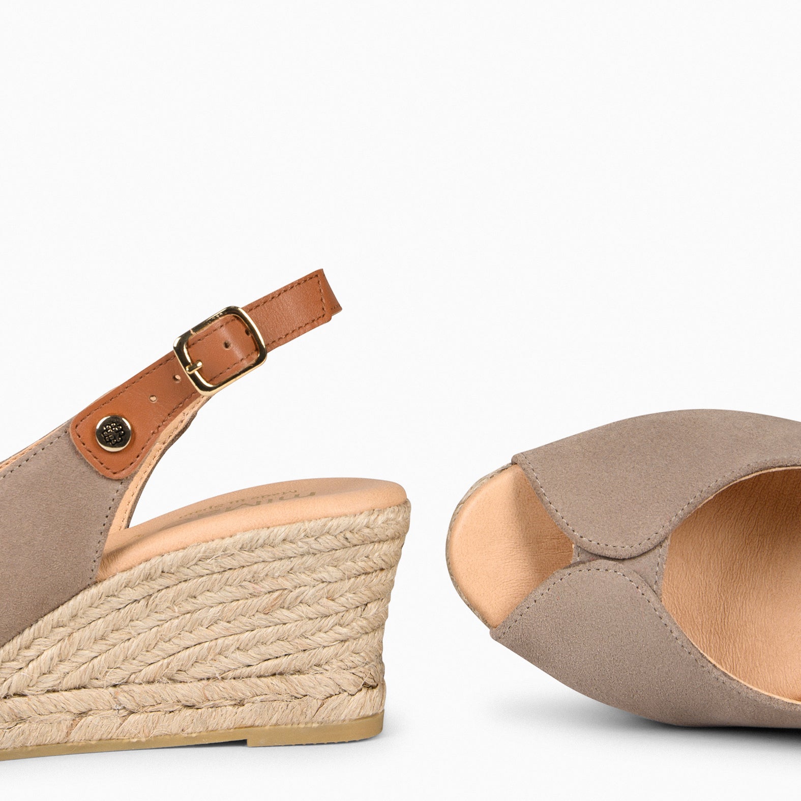 PETRA - Cuñas de esparto con plataforma TAUPE