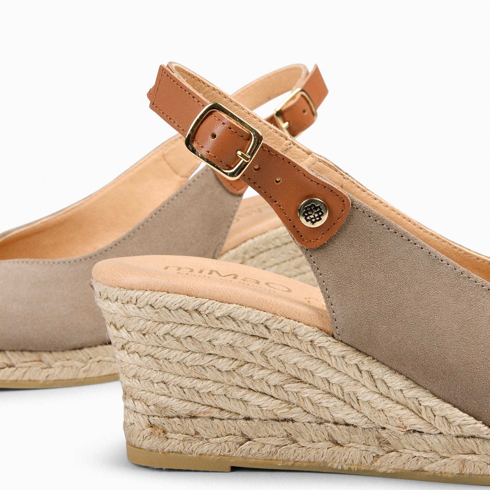 PETRA - Cuñas de esparto con plataforma TAUPE