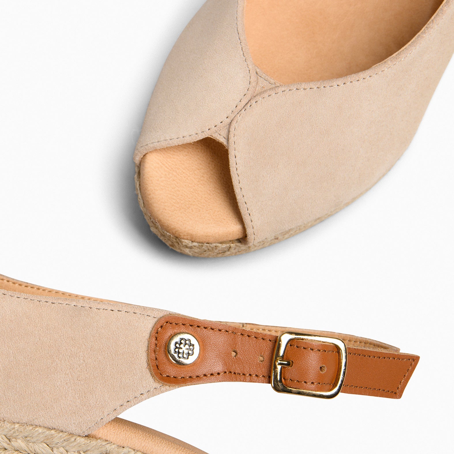 PETRA - Cuñas de esparto con plataforma BEIGE