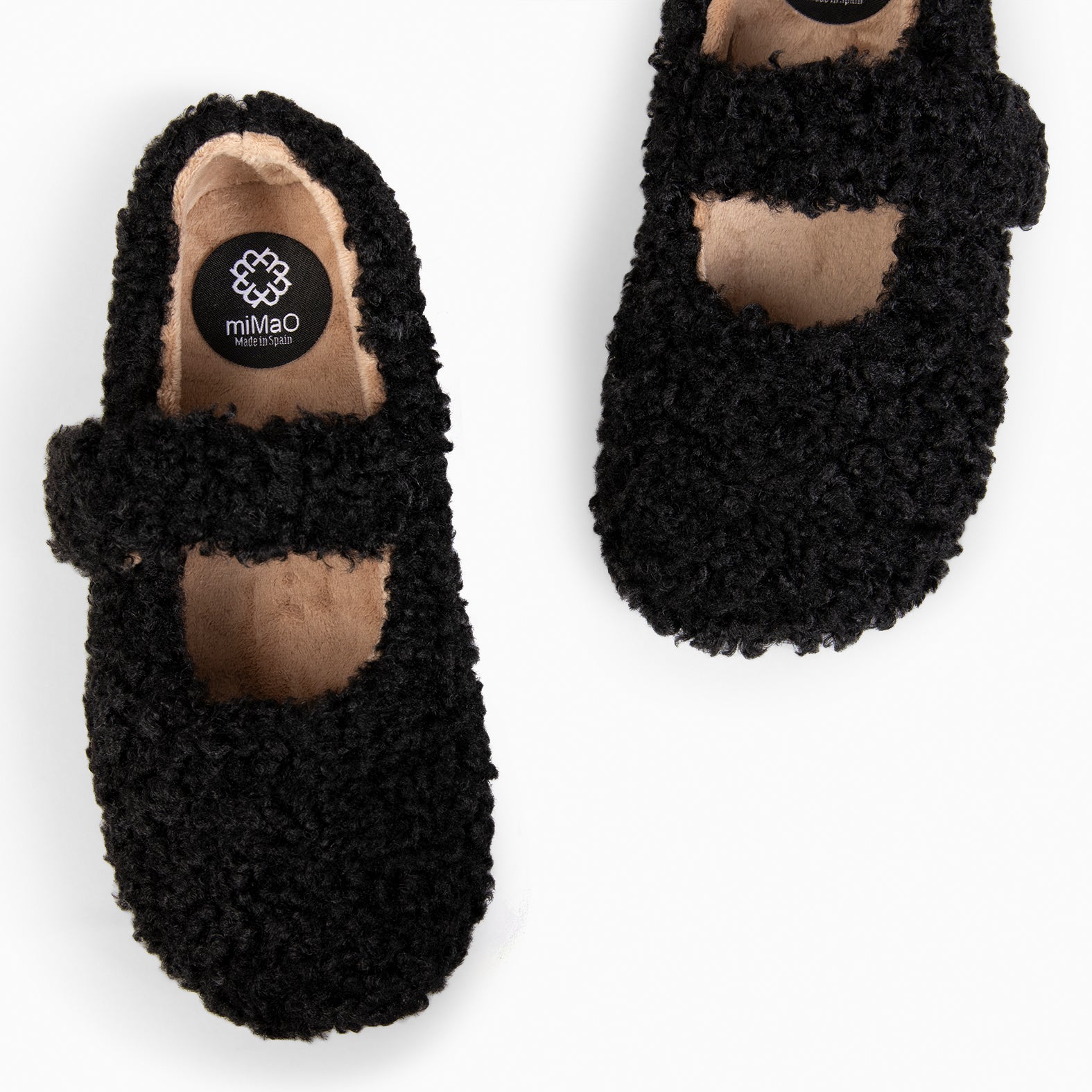 COZY DREAMS - Zapatillas de estar por casa con velcro NEGRO