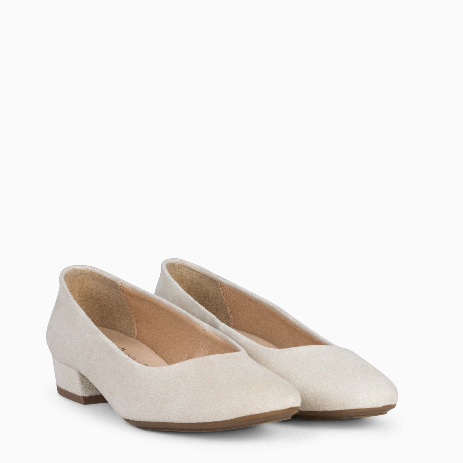 URBAN XS - Zapatos de tacón bajo de ante HUESO