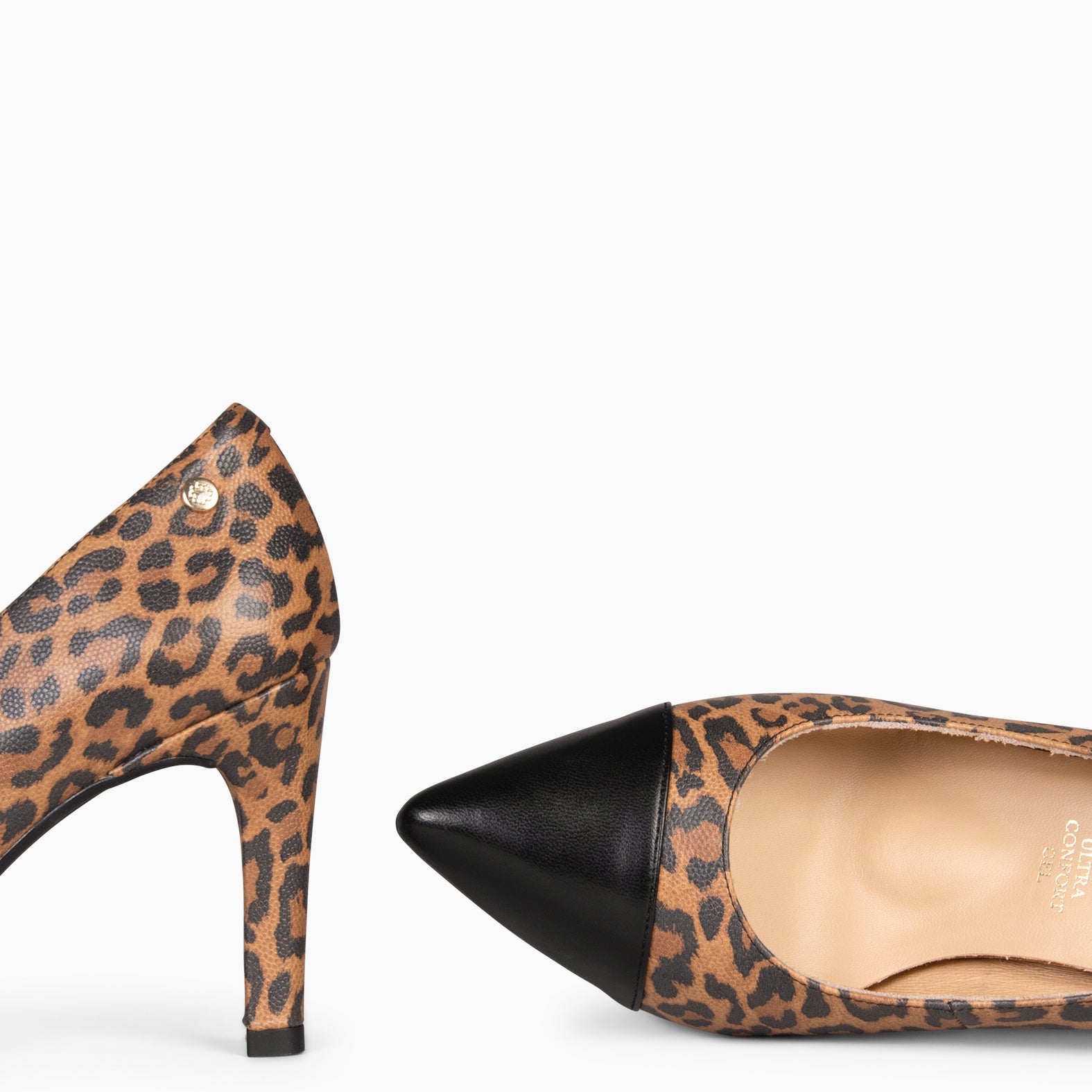 LILLY - Zapato de tacón alto y puntera LEOPARDO