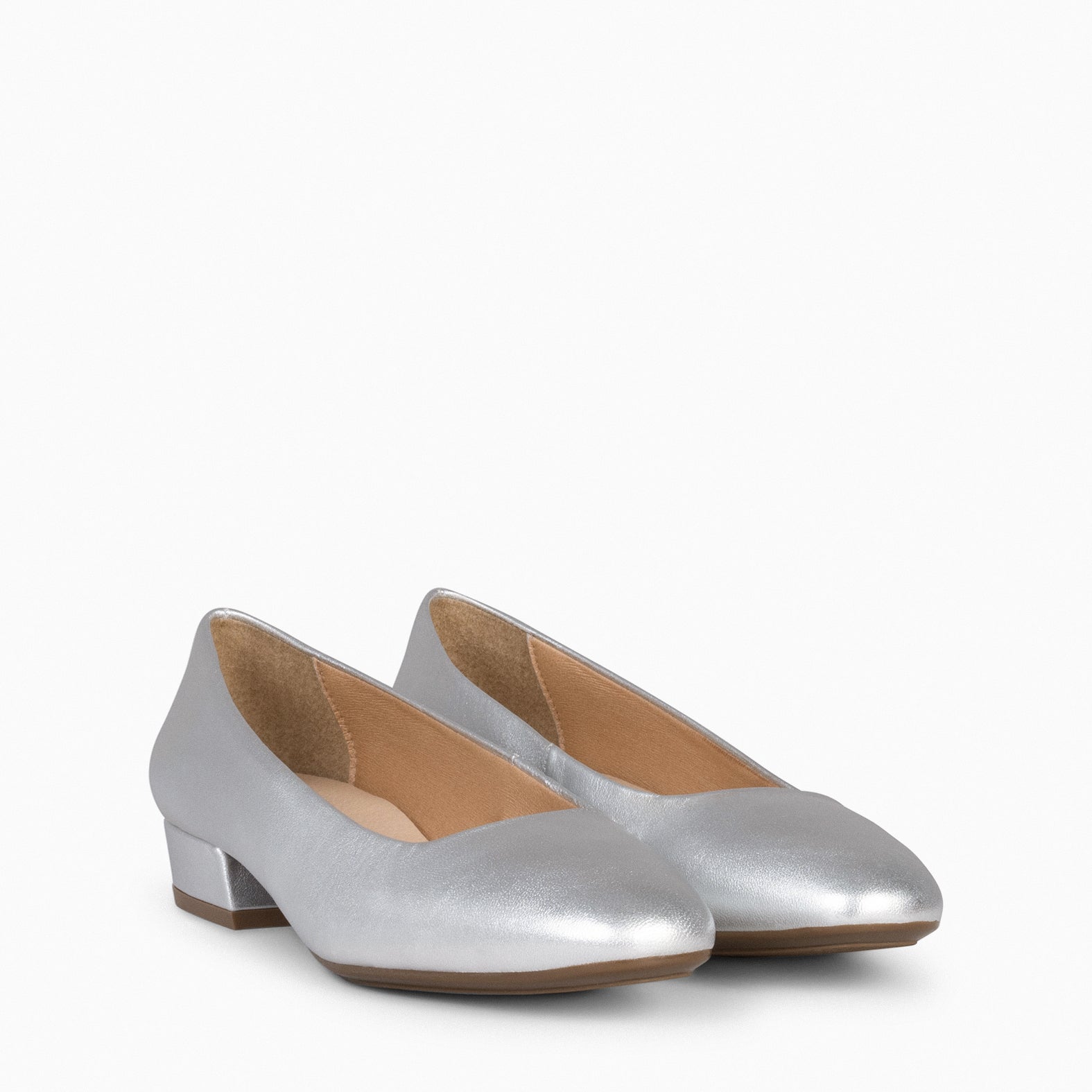 URBAN XS - Zapatos de tacón bajo de ante PLATA