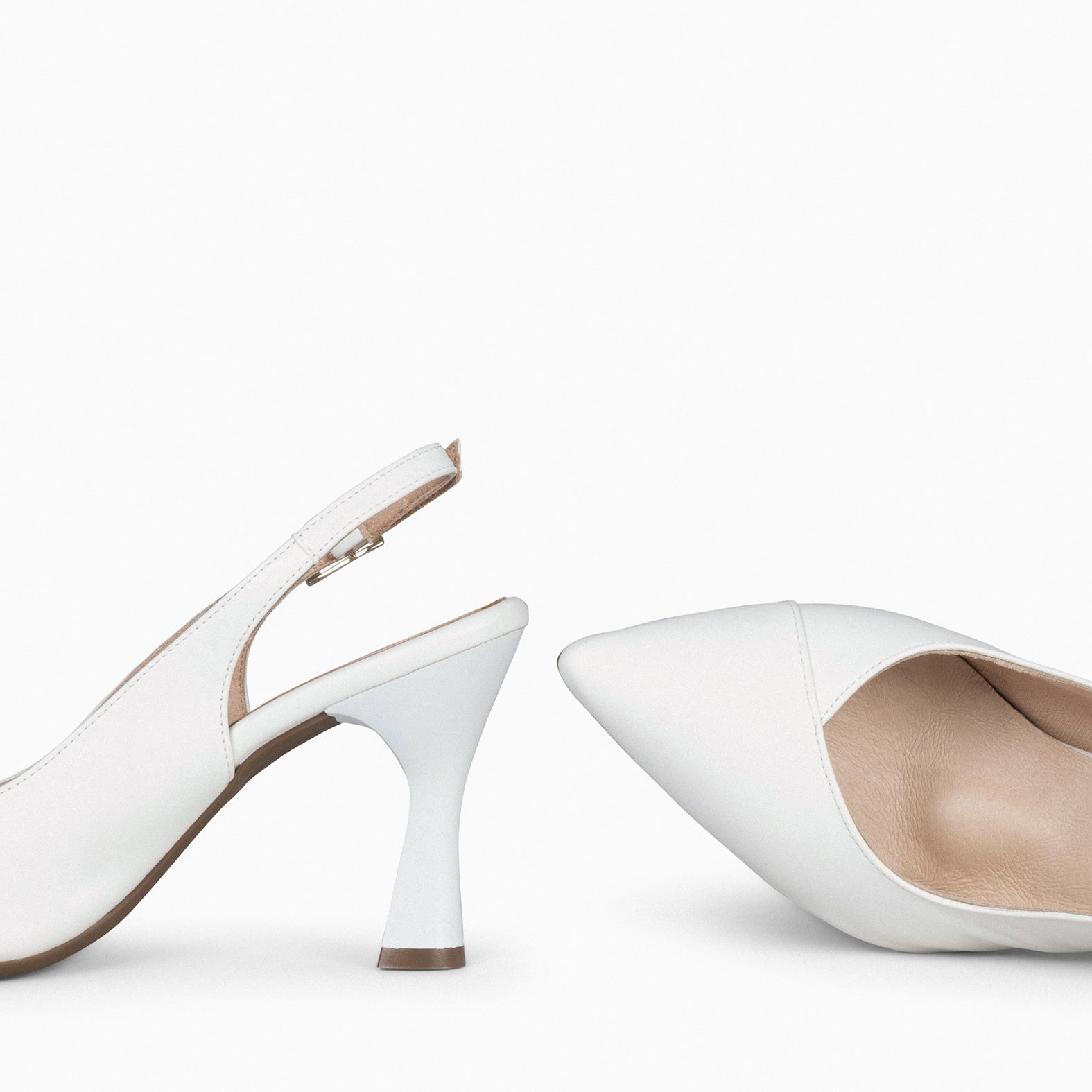 GLAM DESTALONADO - Zapatos de tacón destalonados de napa OFF WHITE