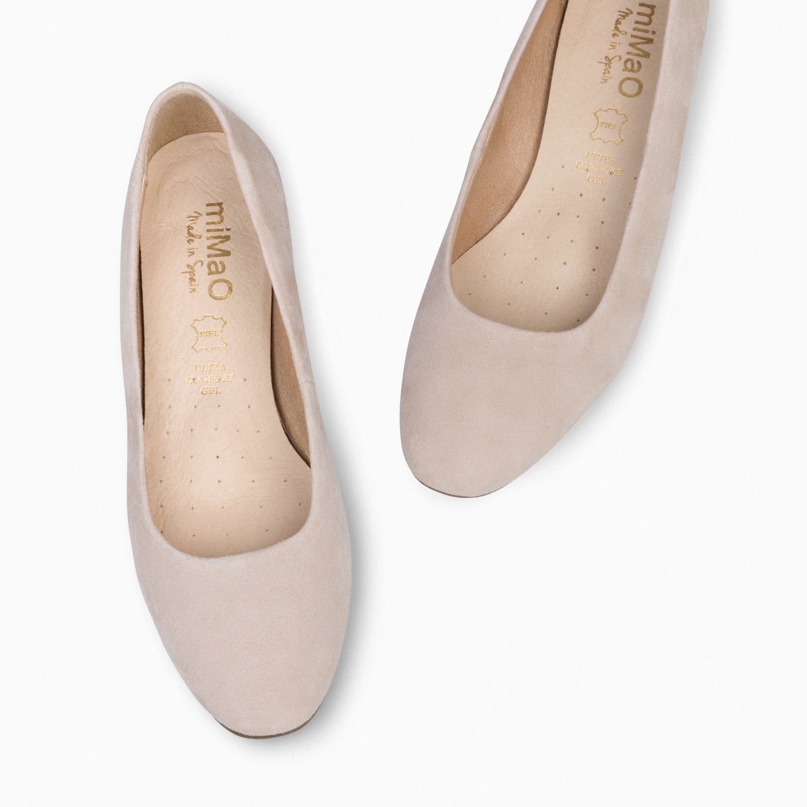 URBAN XS - Zapatos de tacón bajo de ante NUDE