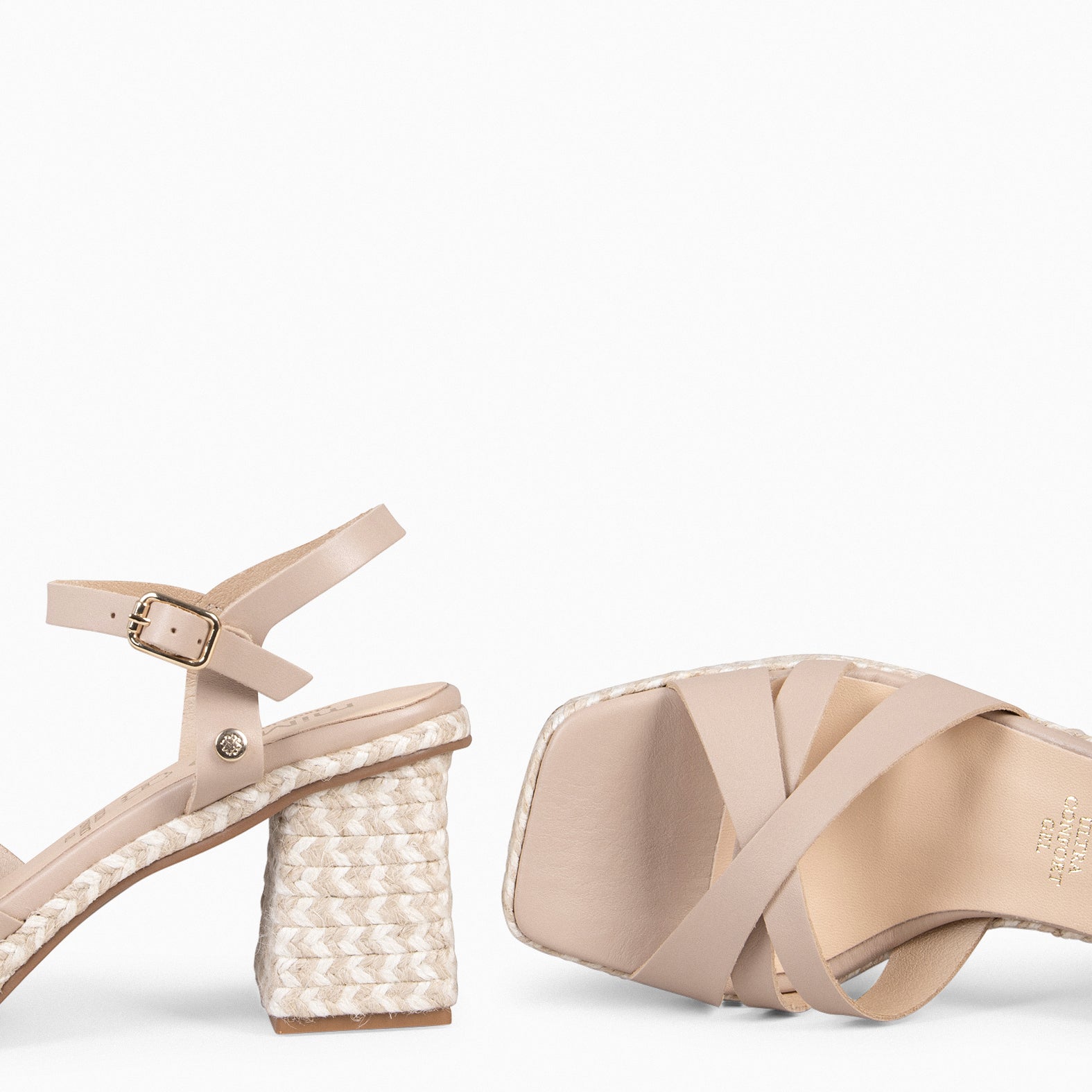 ANNA – Sandalias de tacón ancho NUDE