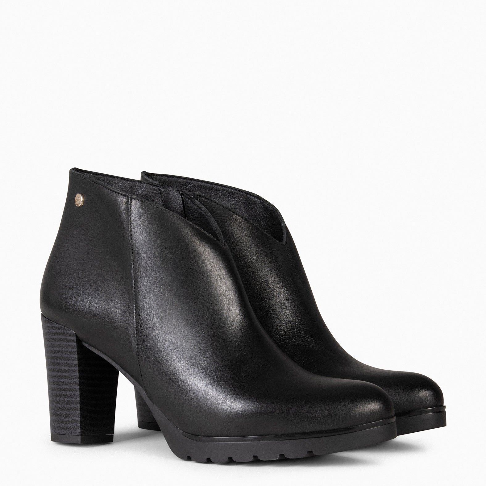 CLASSIC - Botines de mujer con tacón en NEGRO
