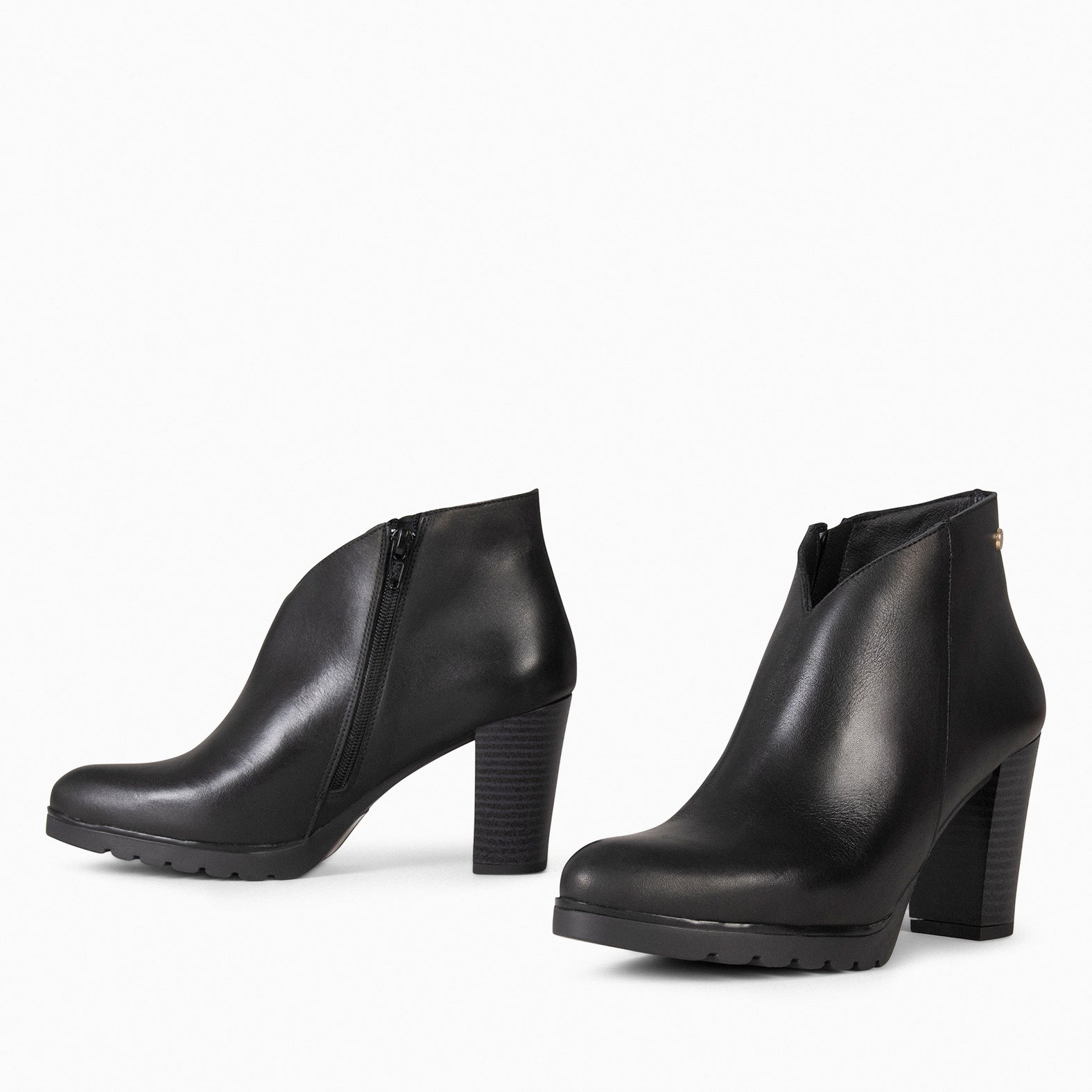 CLASSIC - Botines de mujer con tacón en NEGRO