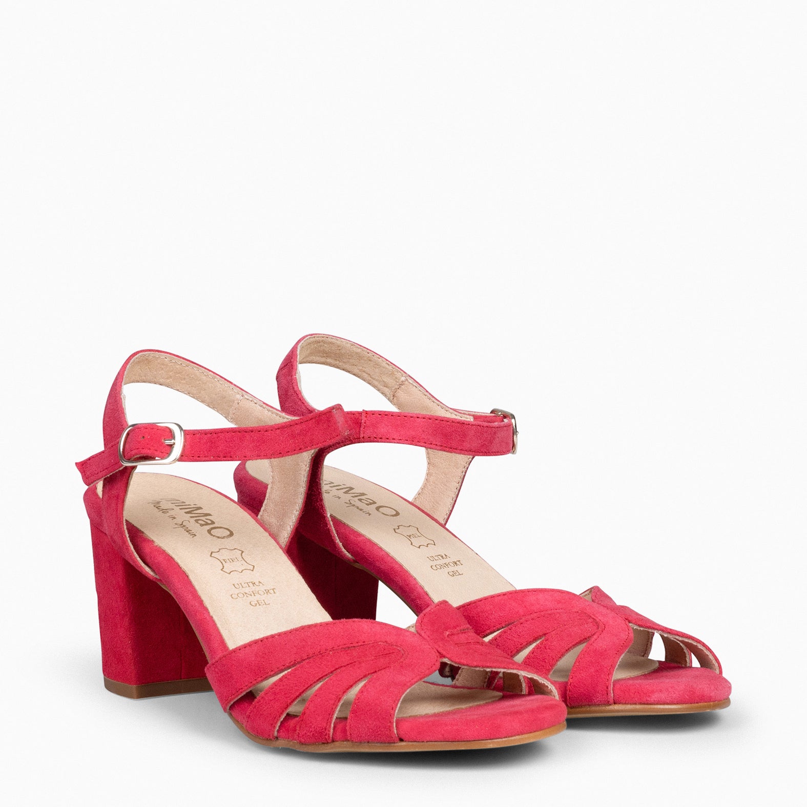 MUSA – Sandalias de Tacón ancho ROJO