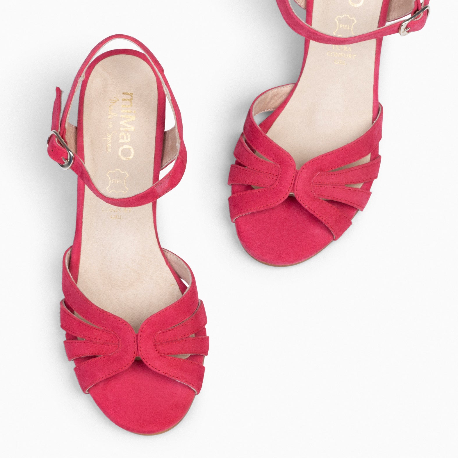 MUSA – Sandalias de Tacón ancho ROJO