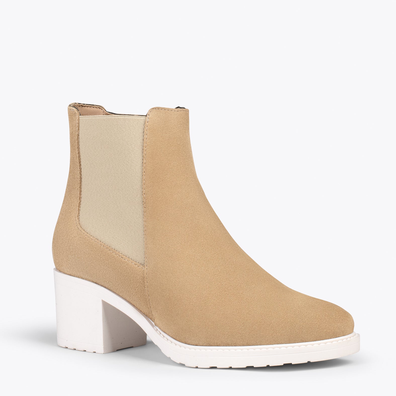 TEEN – Botines de tacón ancho BEIGE