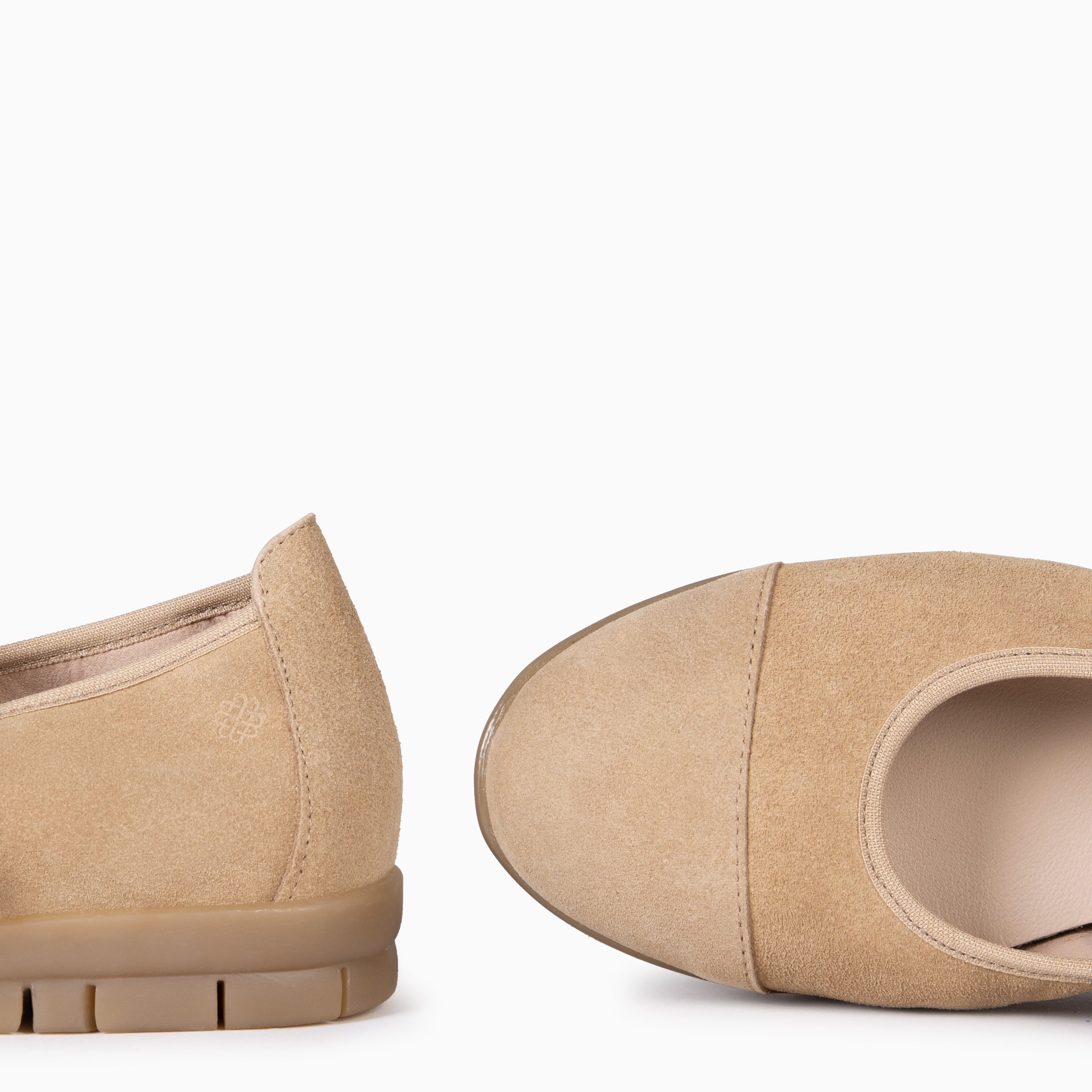 MICAELA - Merceditas de serraje BEIGE