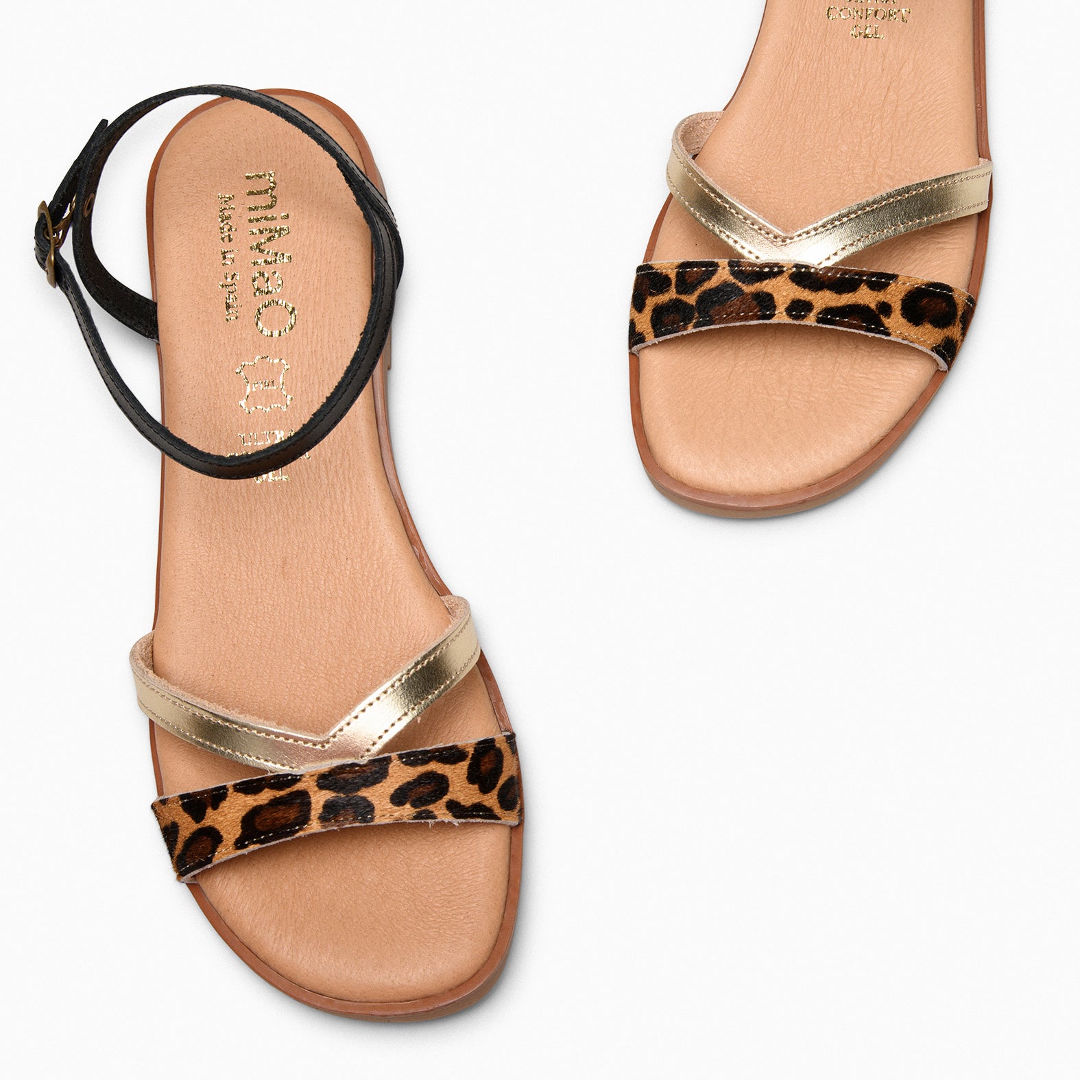 YAUNDE – Sandalias planas cómodas LEOPARDO