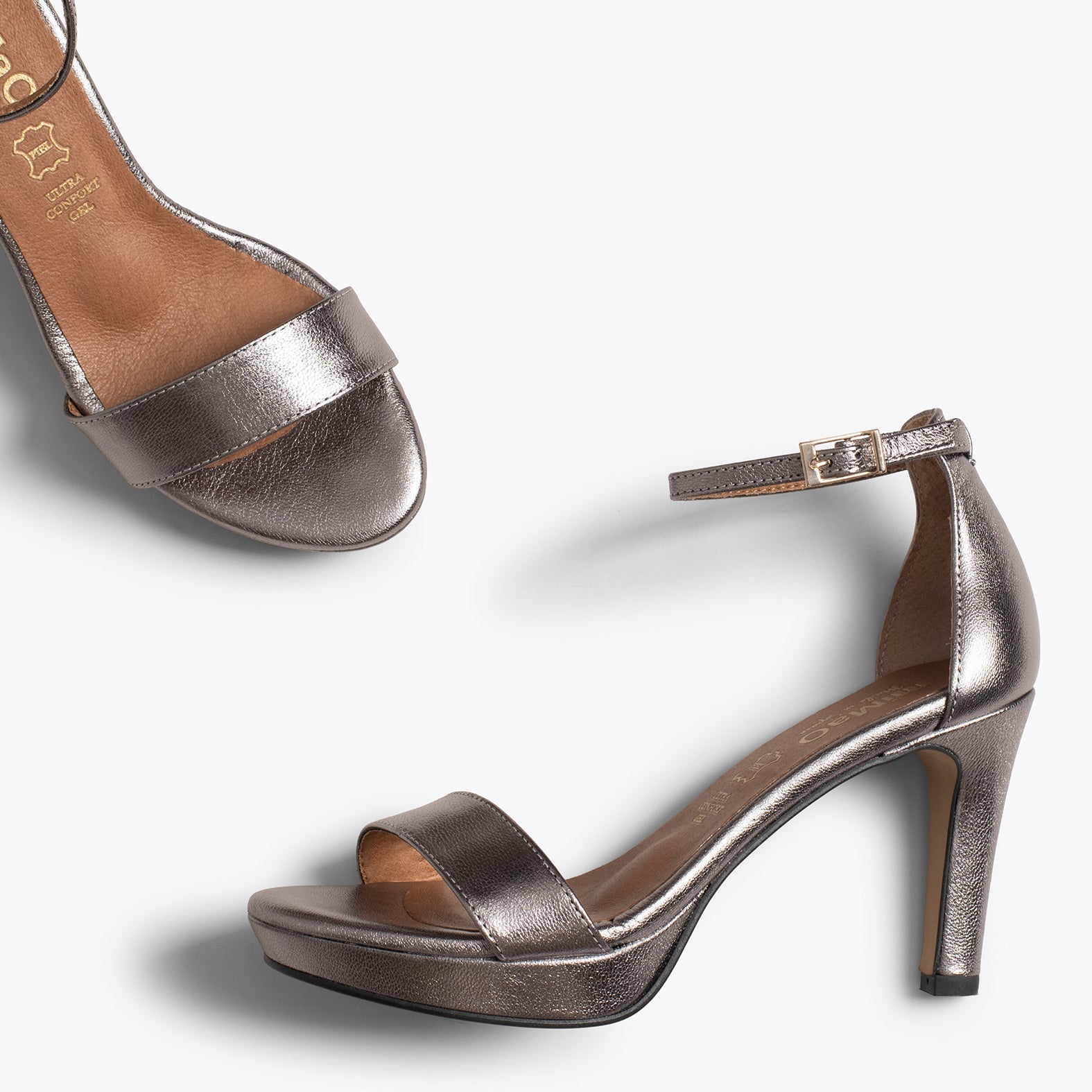 FIESTA - Sandalias de tacón alto y plataforma PLATA