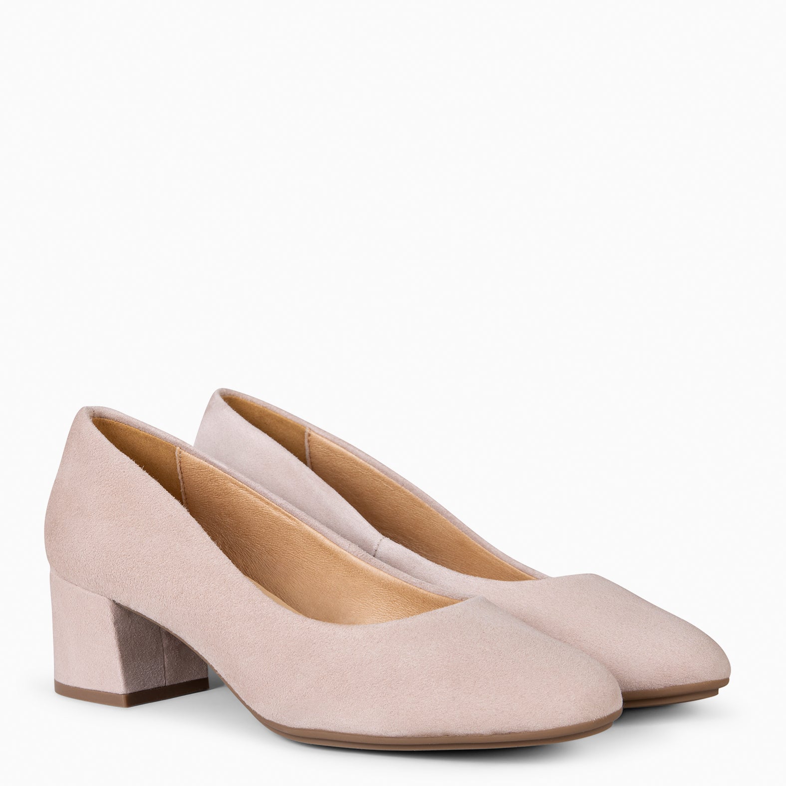 URBAN REDONDO - Zapatos de tacón bajo de ante ROSA CLARO