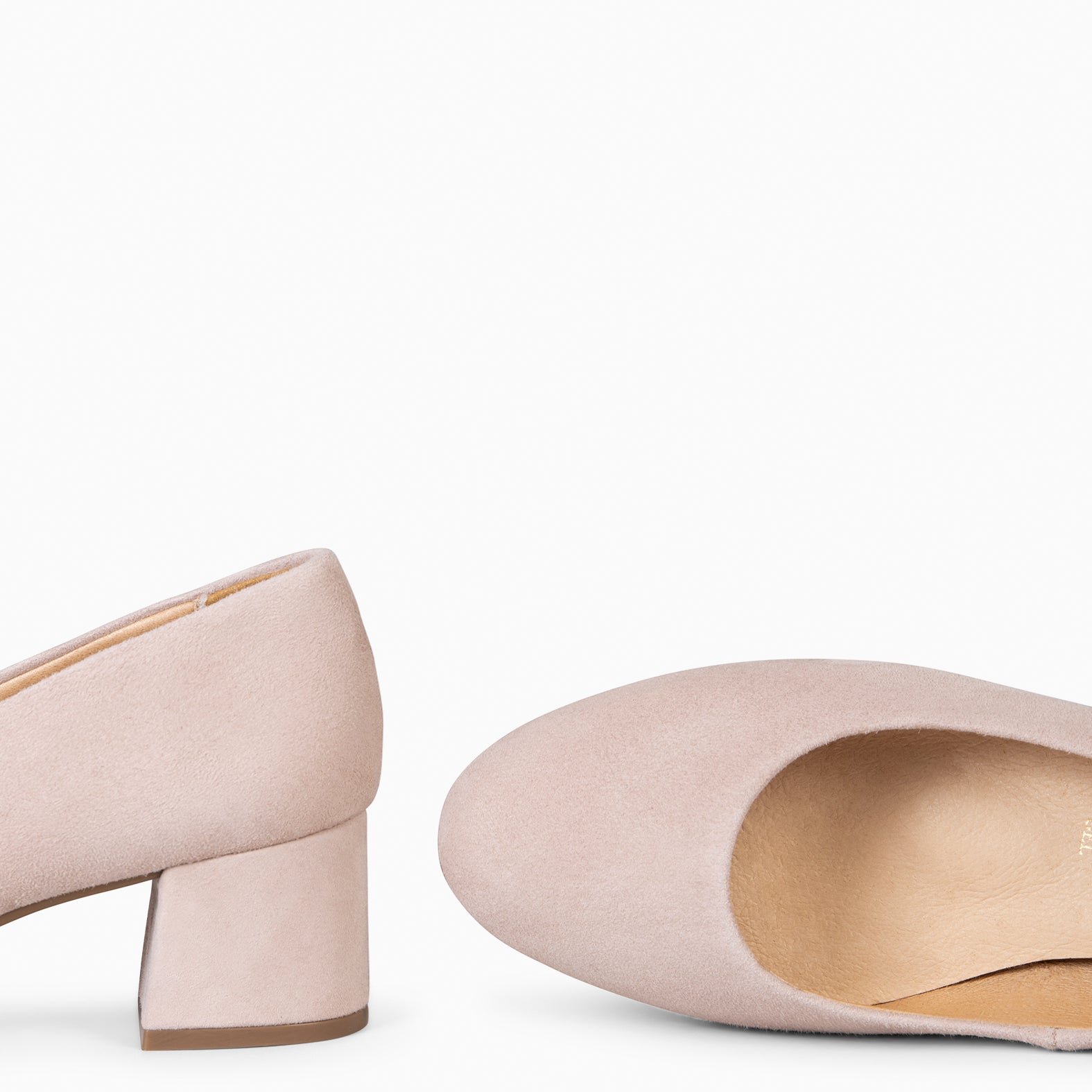 URBAN REDONDO - Zapatos de tacón bajo de ante ROSA CLARO