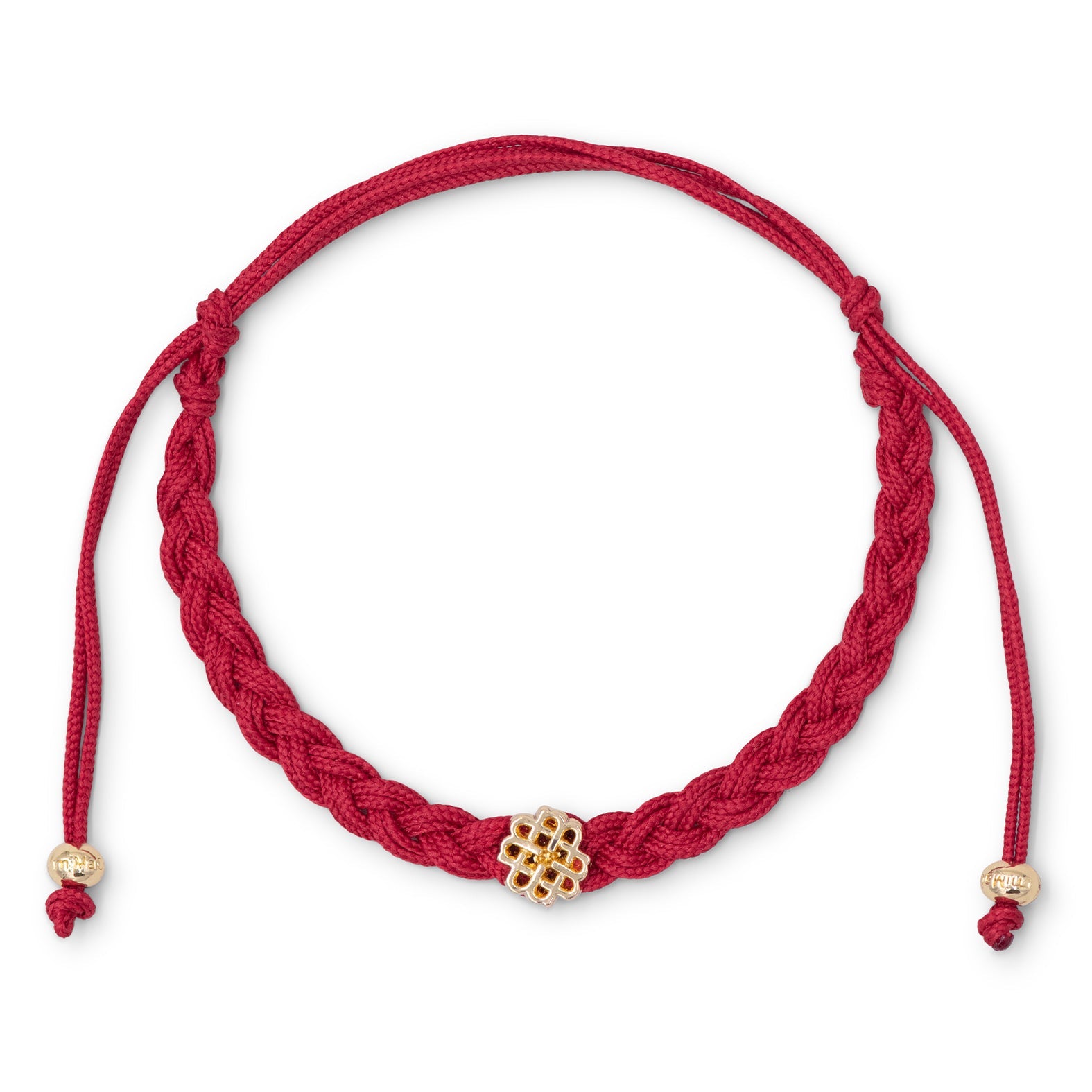 PULSERA ROJA DE LA FELICIDAD ORO