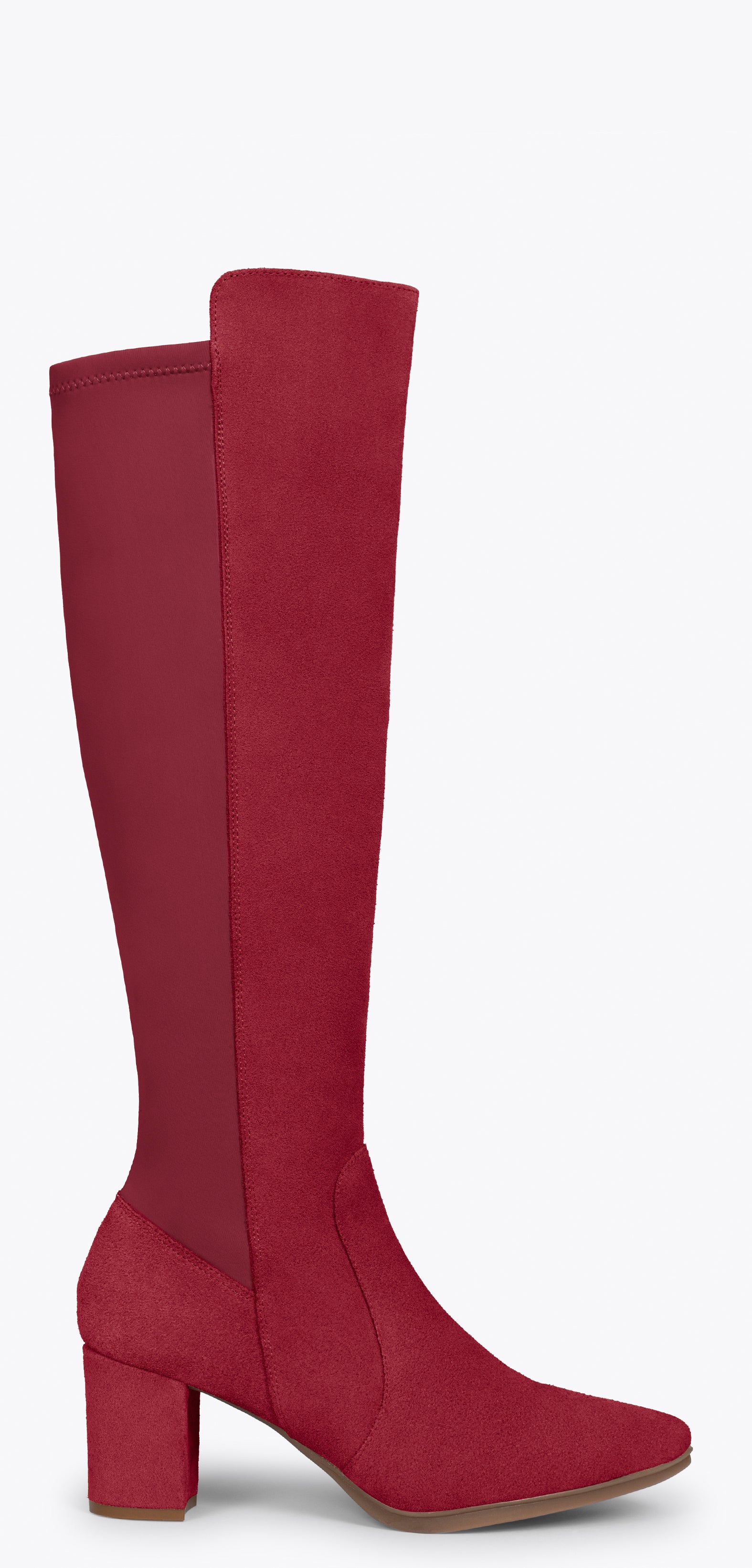 SUNSET – Botas de tacón elásticas GRANATE