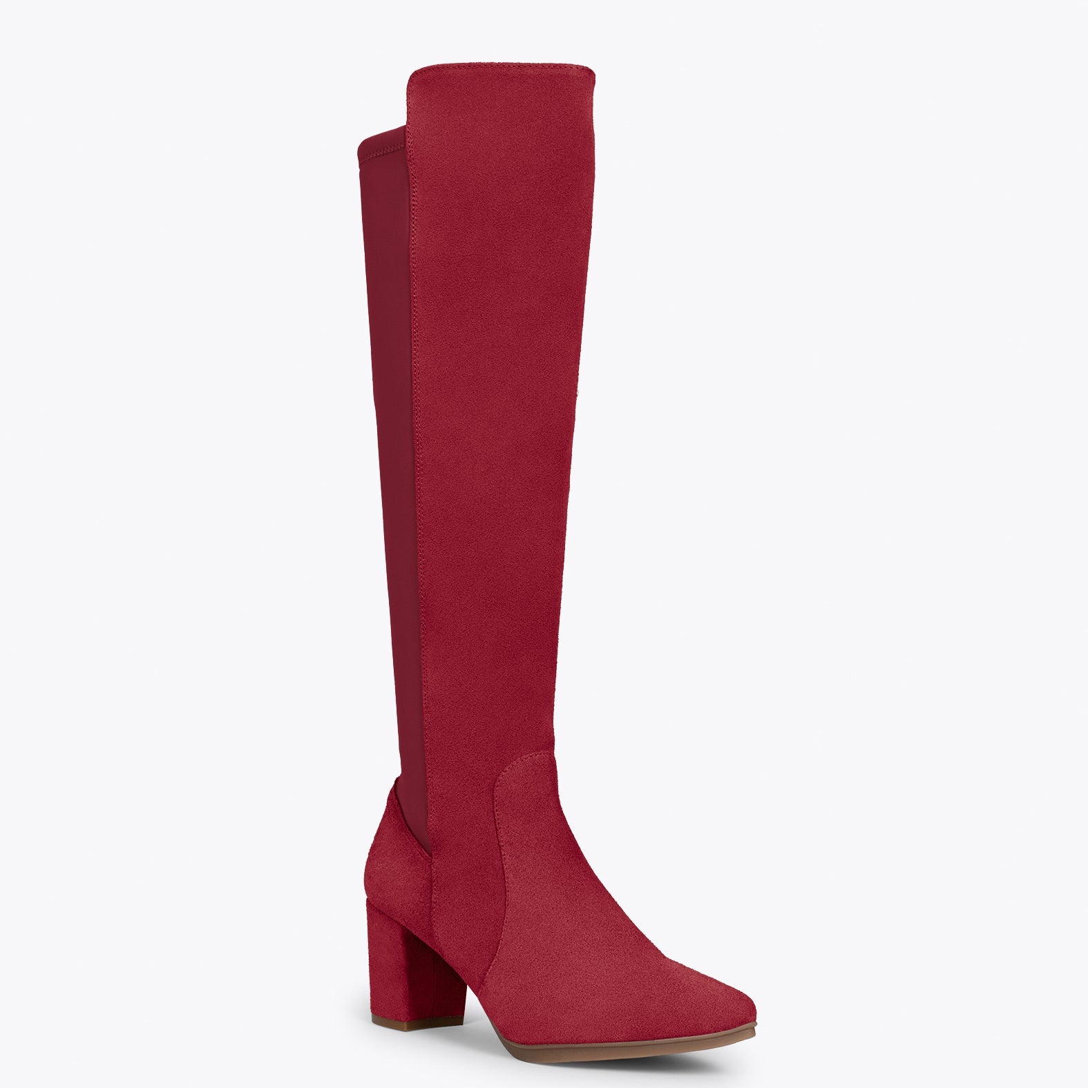 SUNSET – Botas de tacón elásticas GRANATE