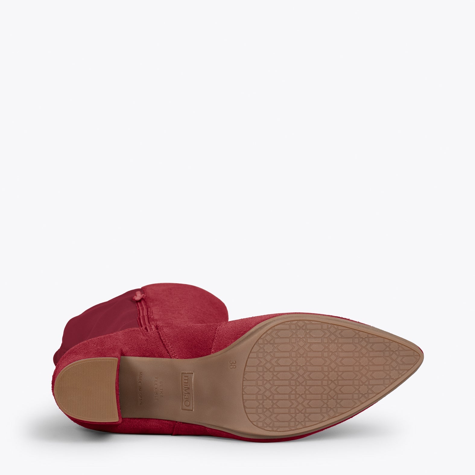 SUNSET – Botas de tacón elásticas GRANATE