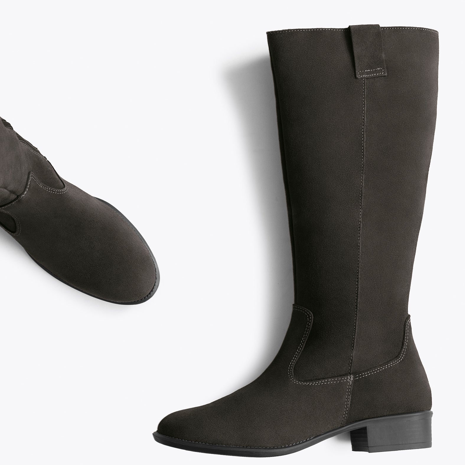 TEXAS Botas GRISES de tacón bajo